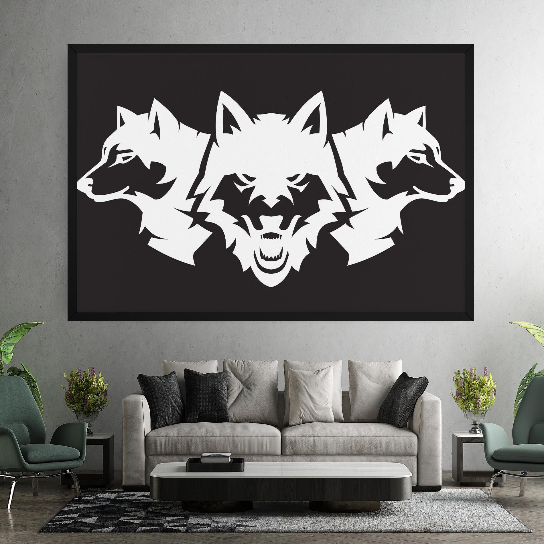 Tablou Canvas 3 Wolf Heads mockup 7