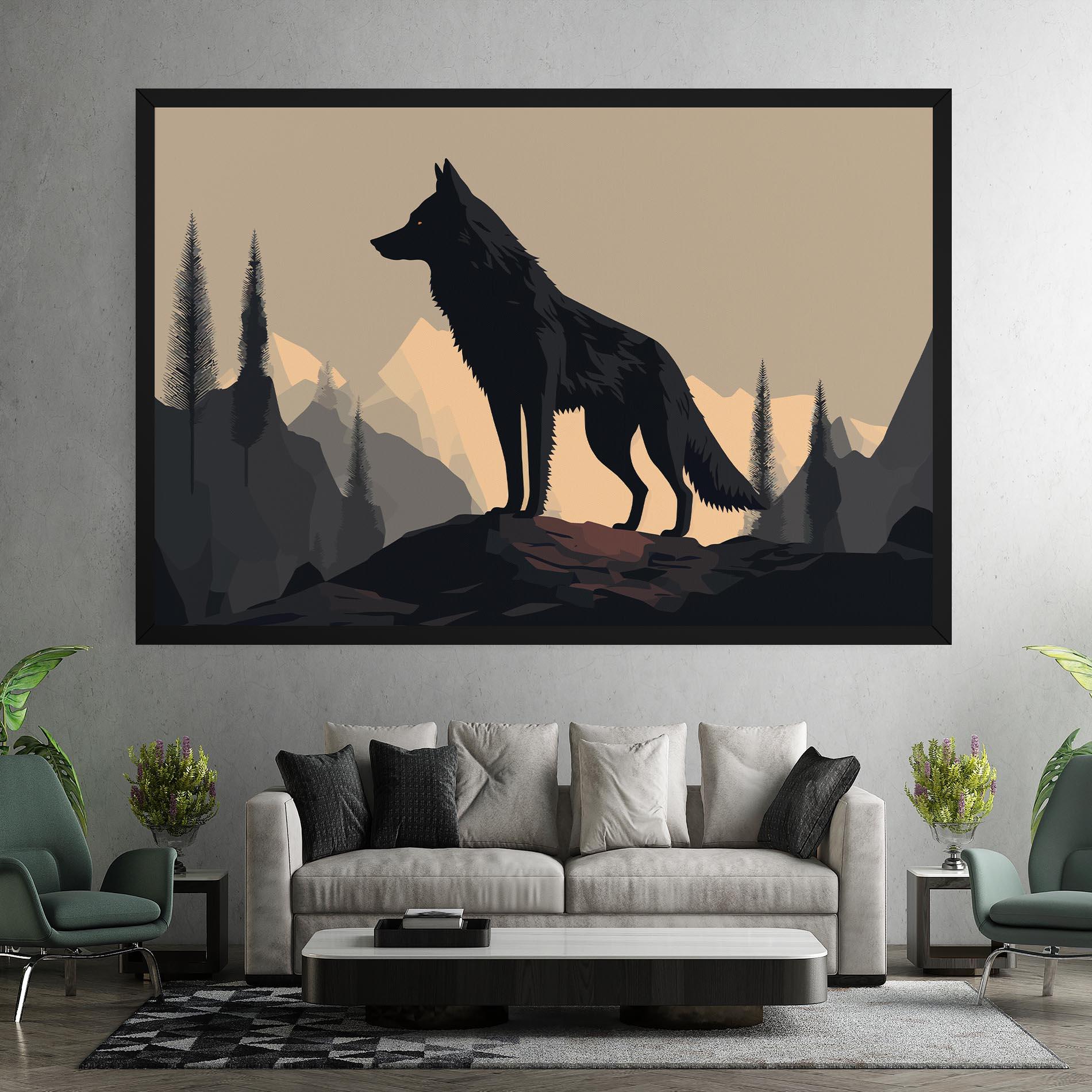 Tablou Canvas Black Wolf mockup 7