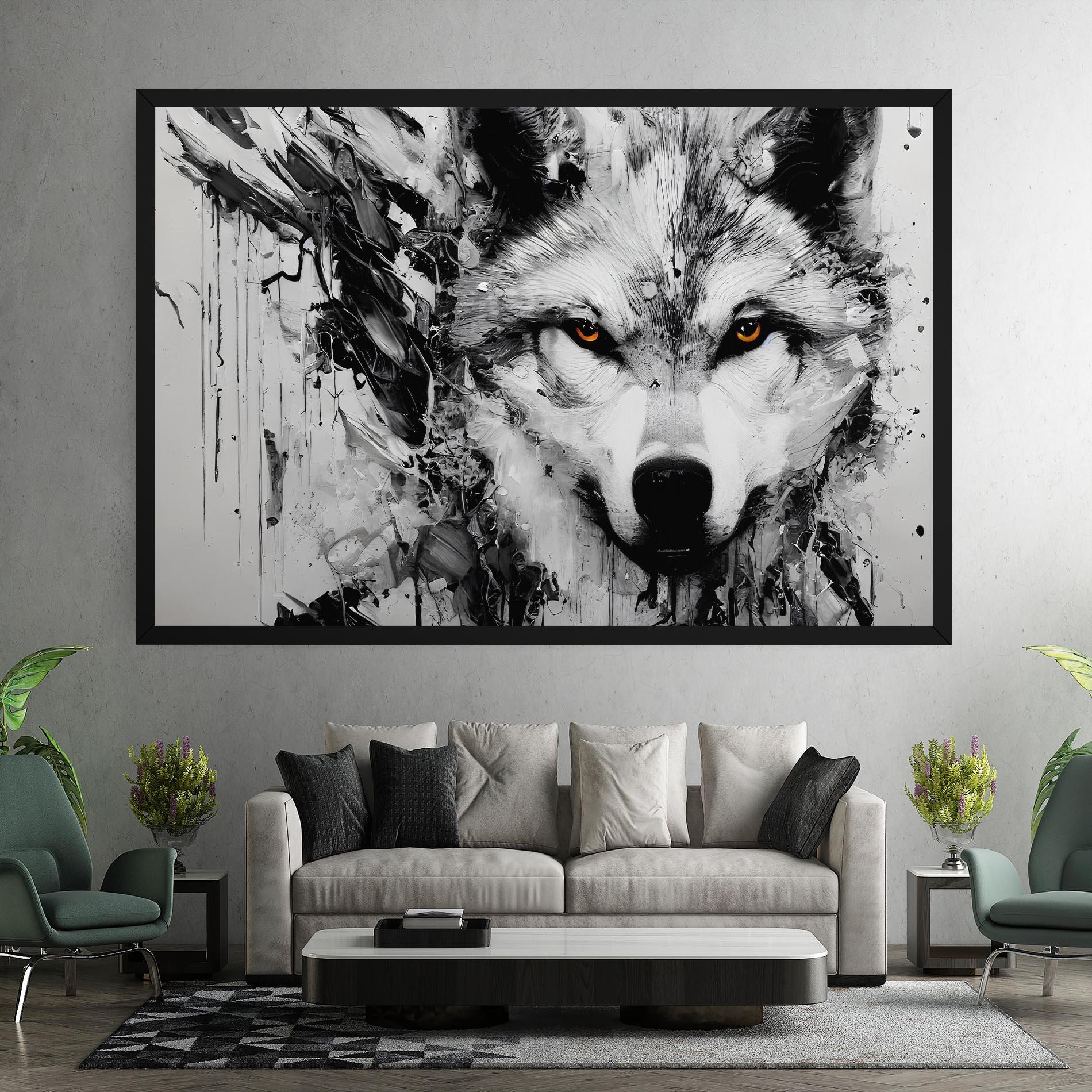 Tablou Canvas Grey Wolf Portrait mockup 7