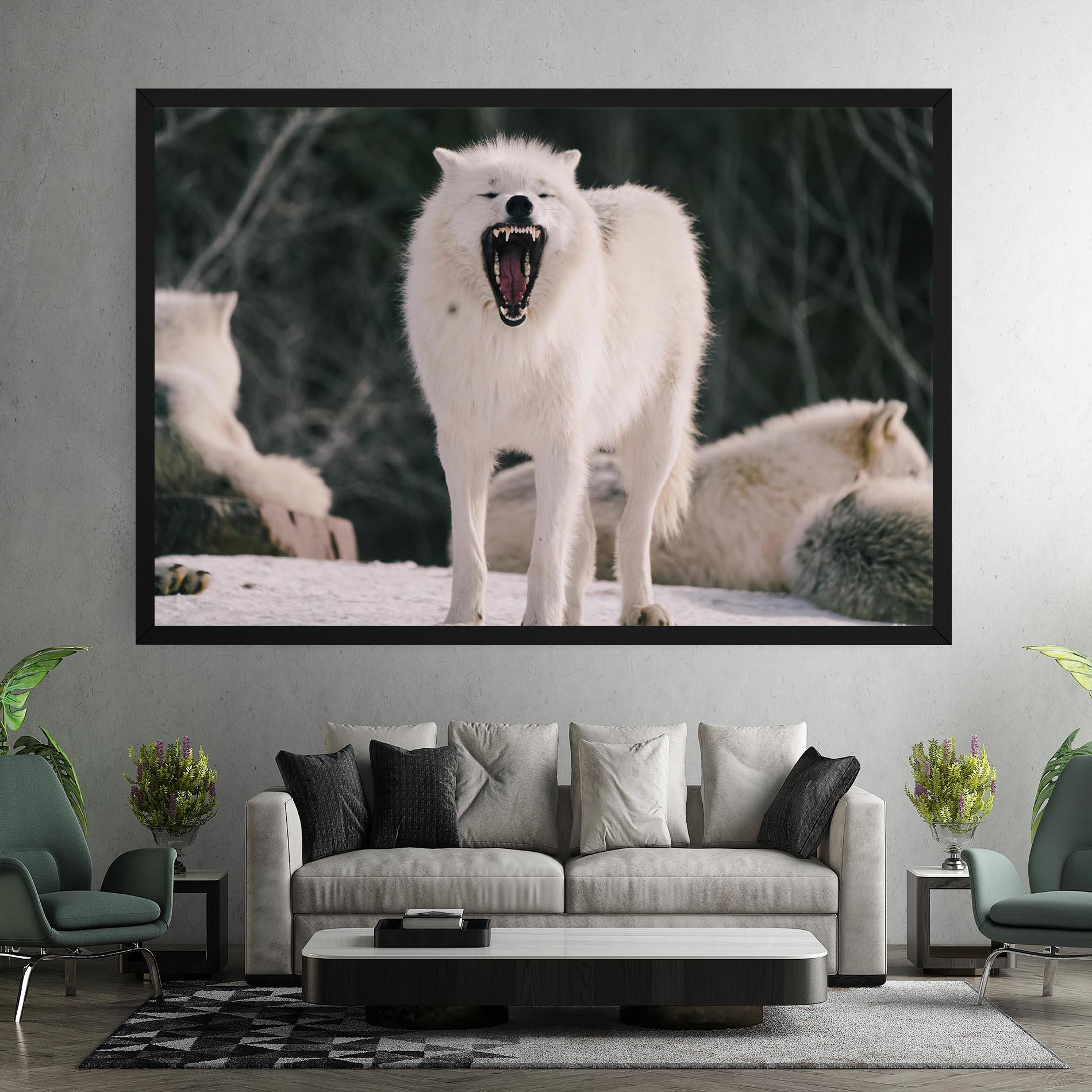 Tablou Canvas Laughing White Wolf mockup 7