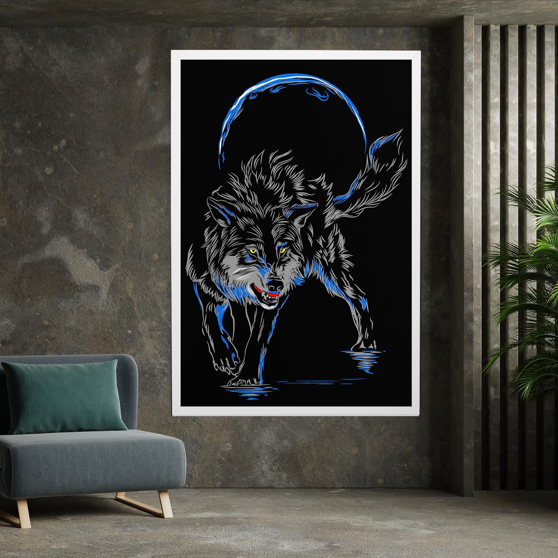 Tablou Canvas Grey Blue Wolf mockup 7