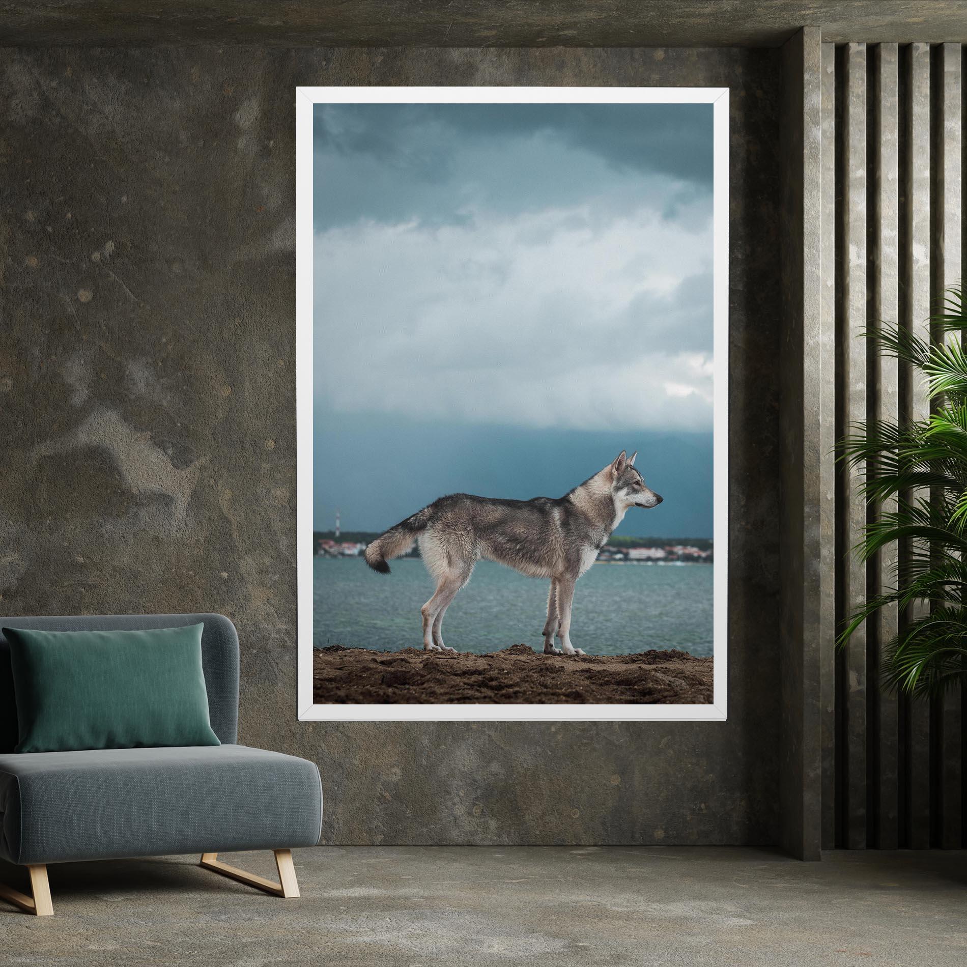 Tablou Canvas Grey Wolf Looking mockup 7