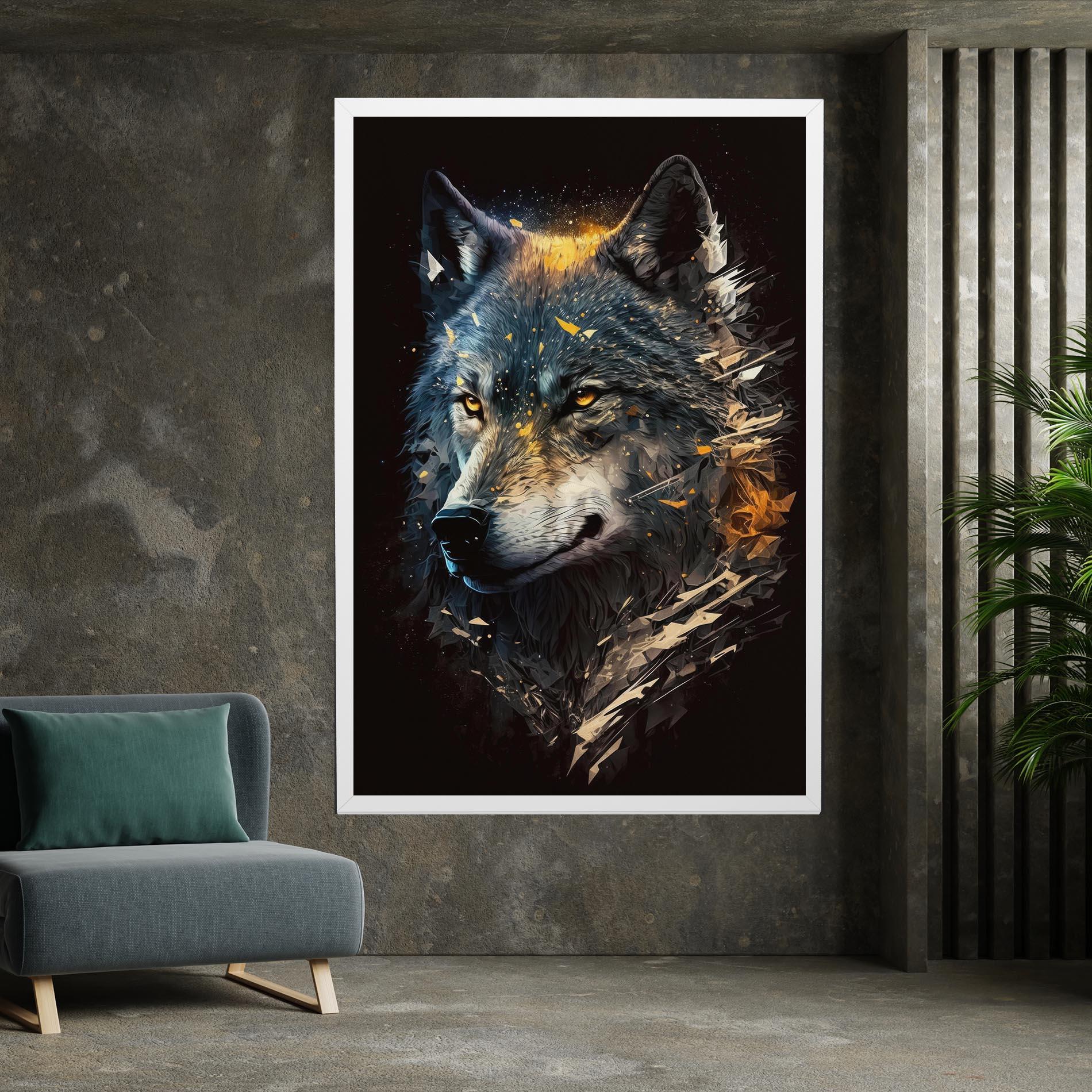 Tablou Canvas Wolf Portrait mockup 7