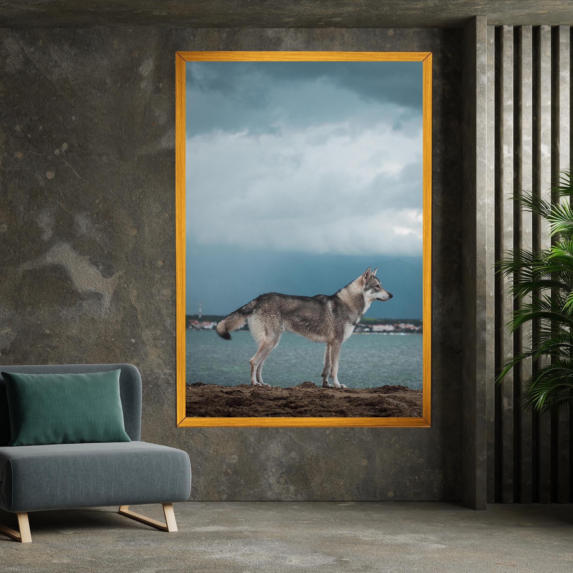 Tablou Canvas Grey Wolf Looking mockup 7
