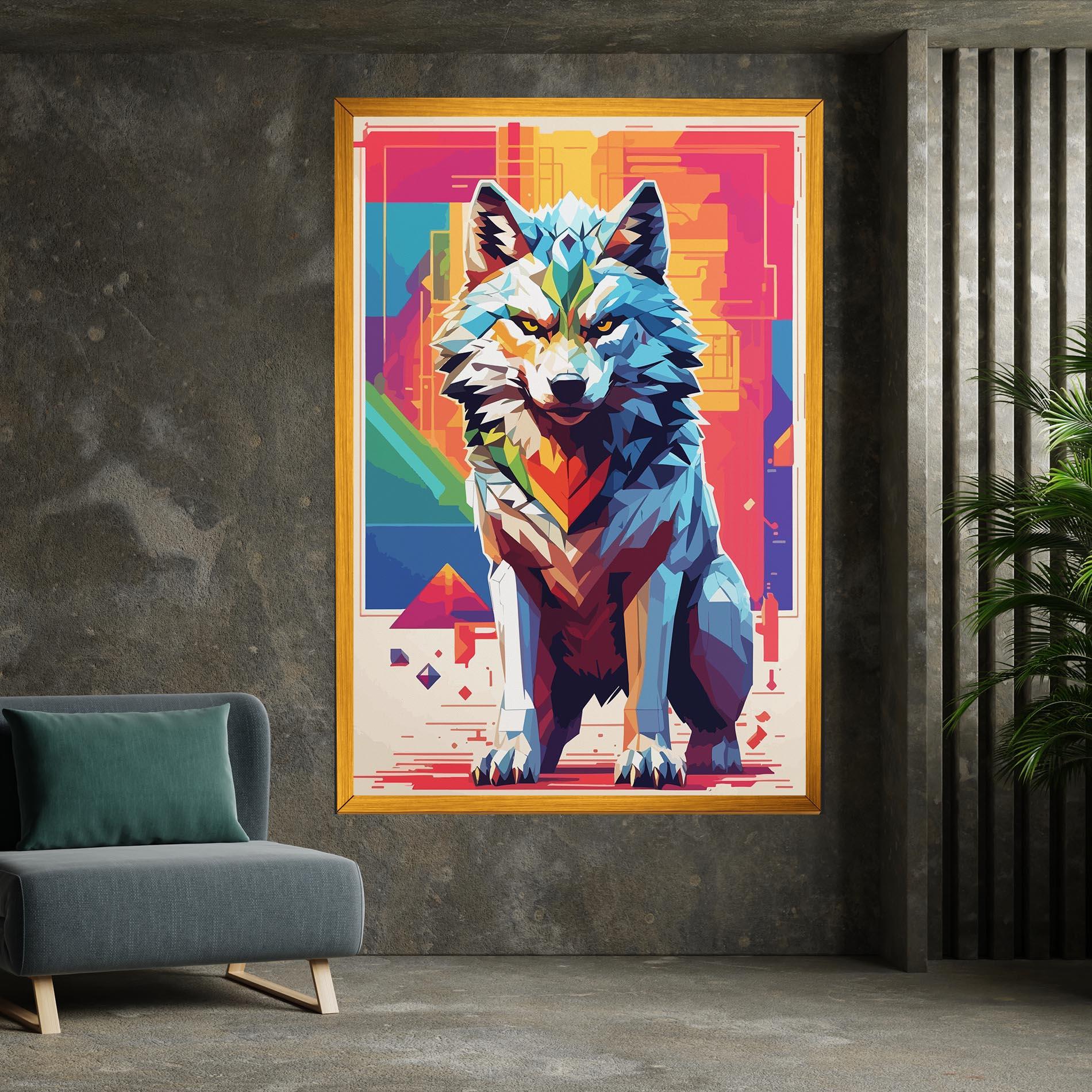 Tablou Canvas Wolf Character mockup 7