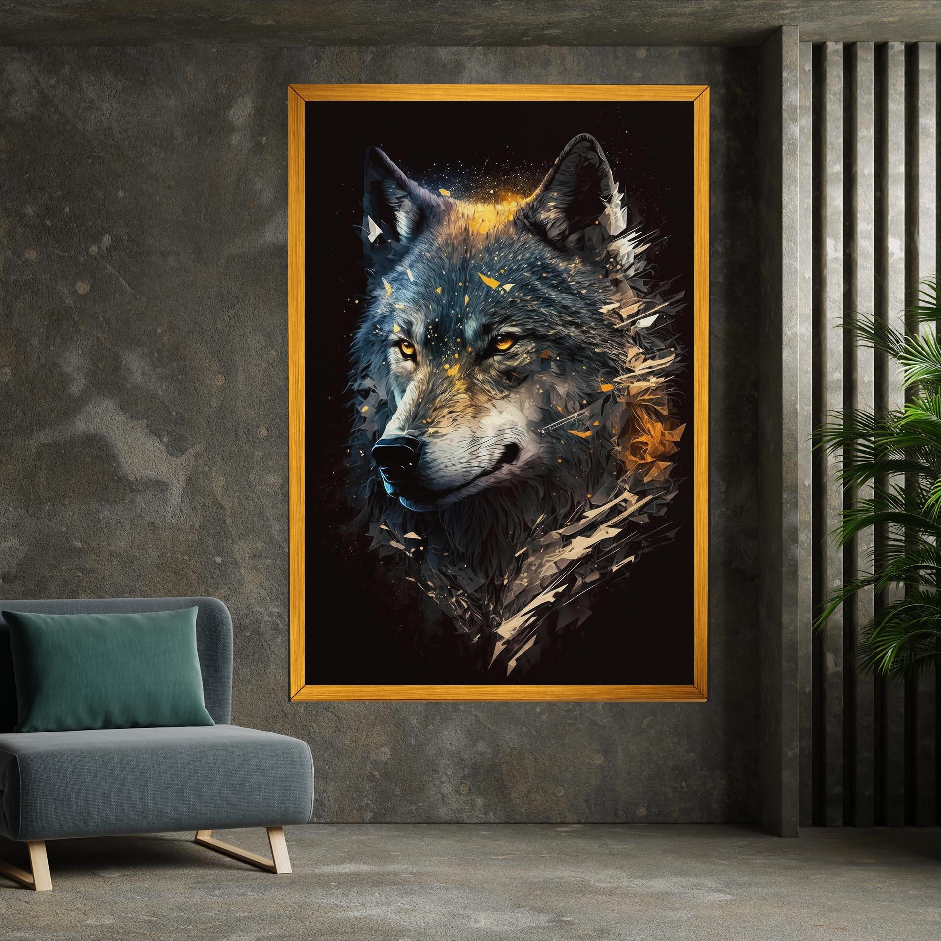 Tablou Canvas Wolf Portrait mockup 7