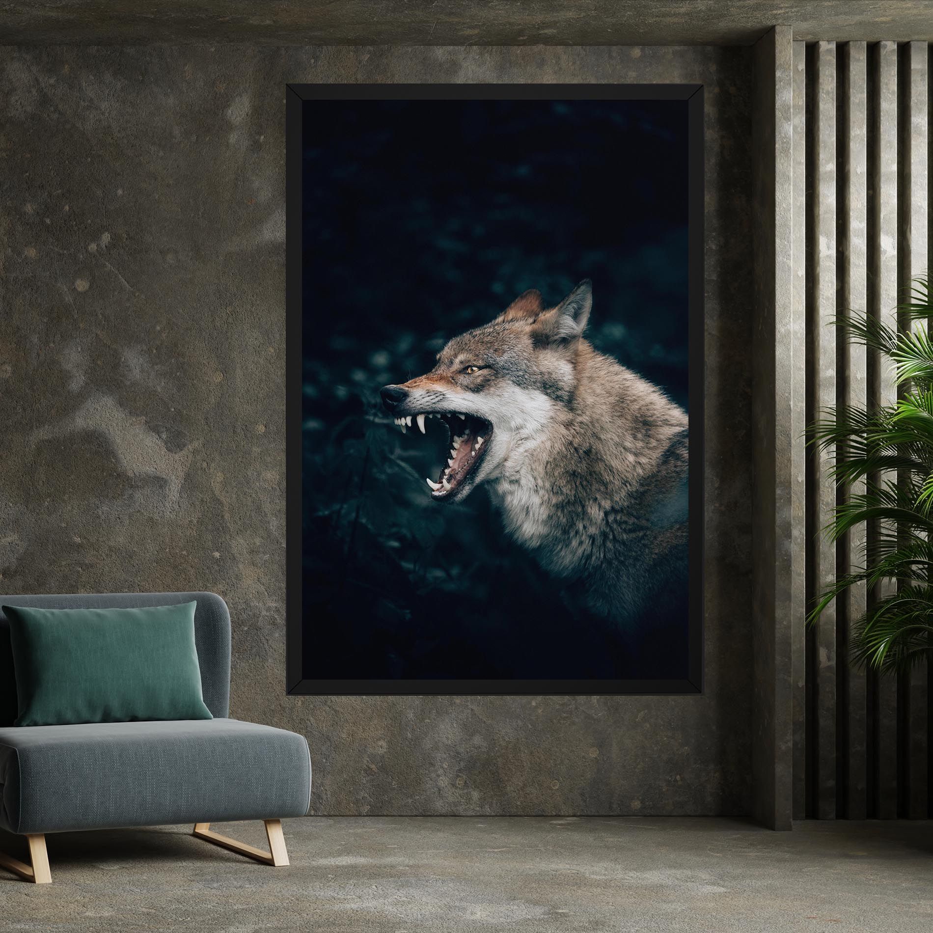 Angry Wolf In The Forest mockup 7