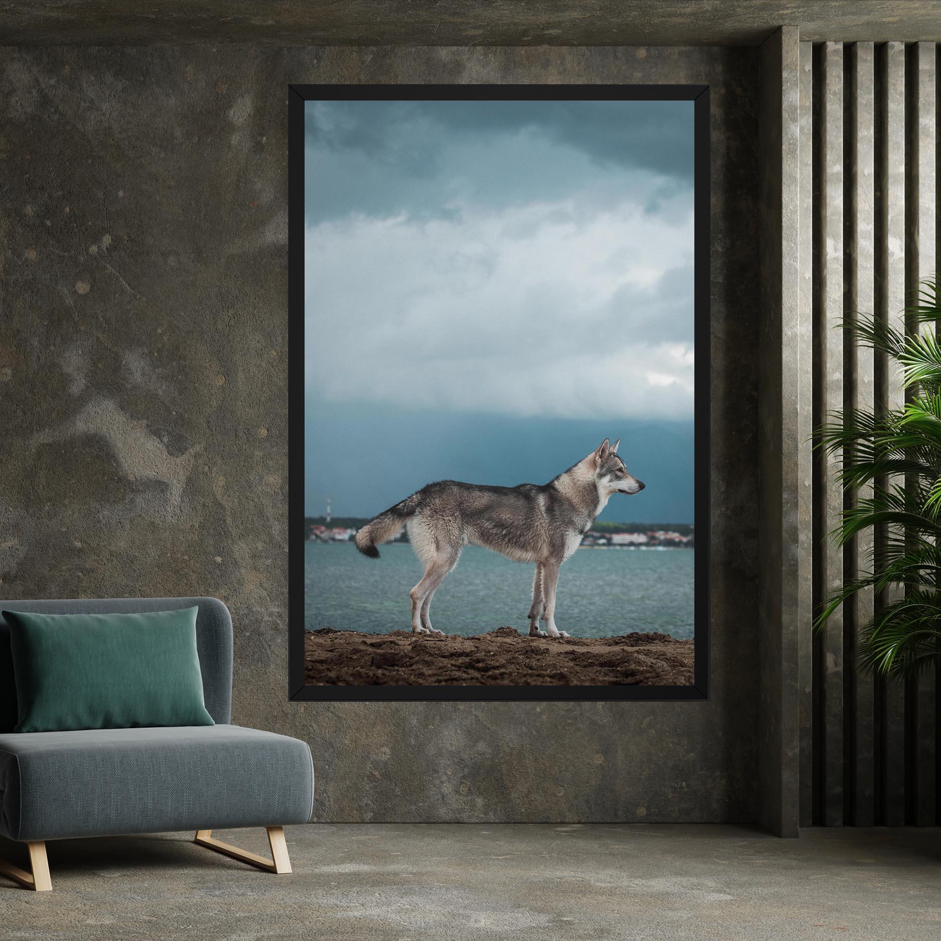 Tablou Canvas Grey Wolf Looking mockup 7