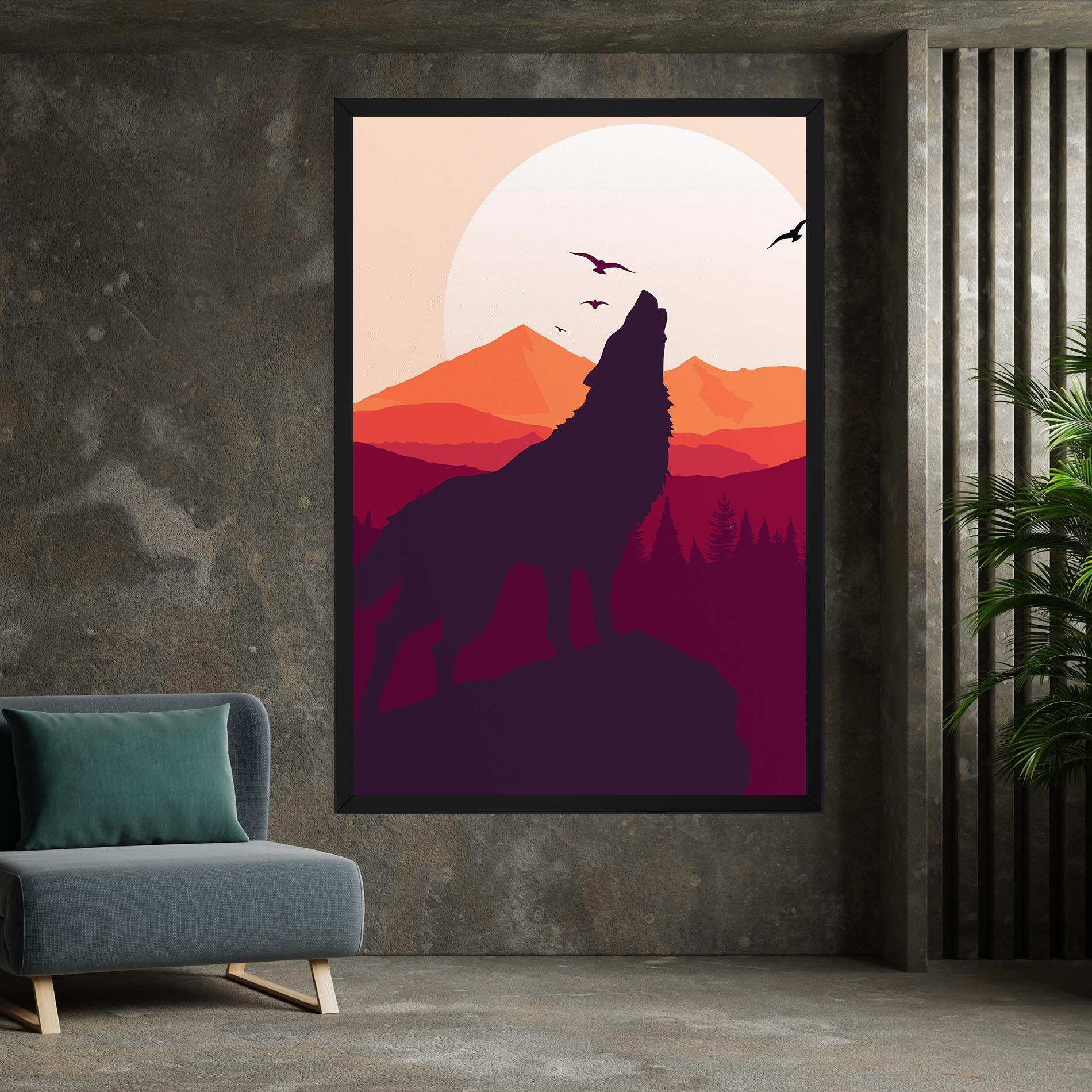 Tablou Canvas Wolf Pink Moon mockup 7