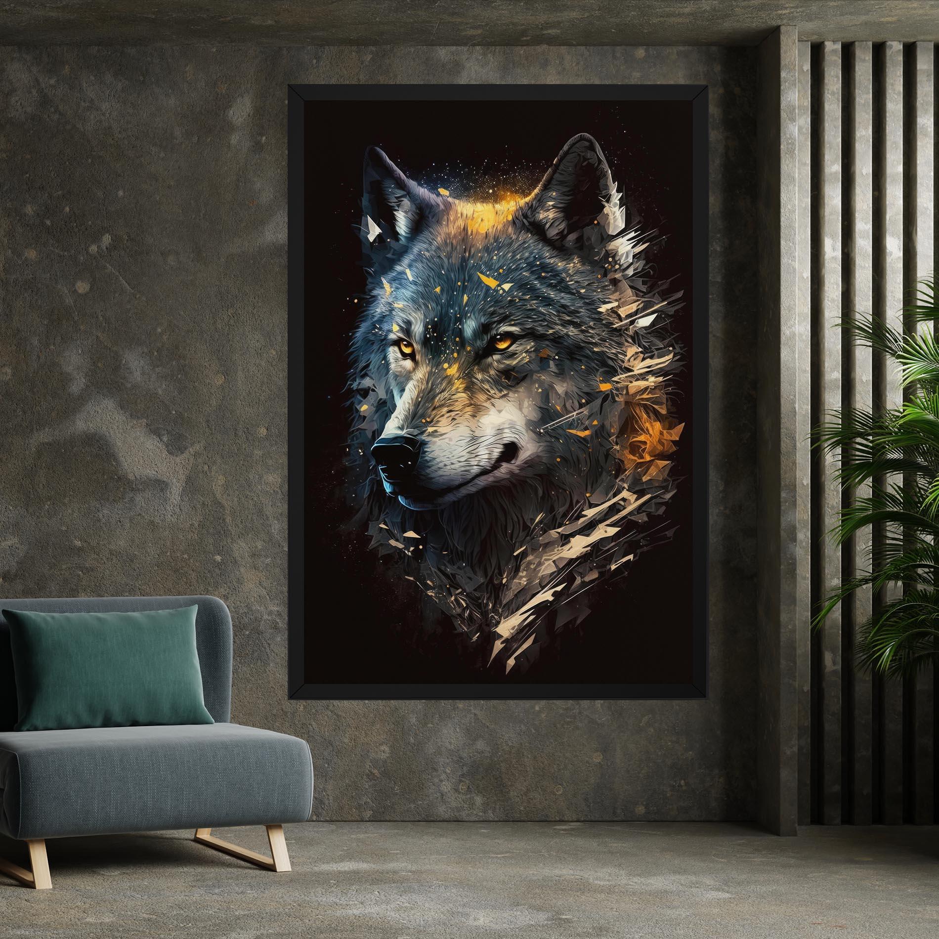 Tablou Canvas Wolf Portrait mockup 7