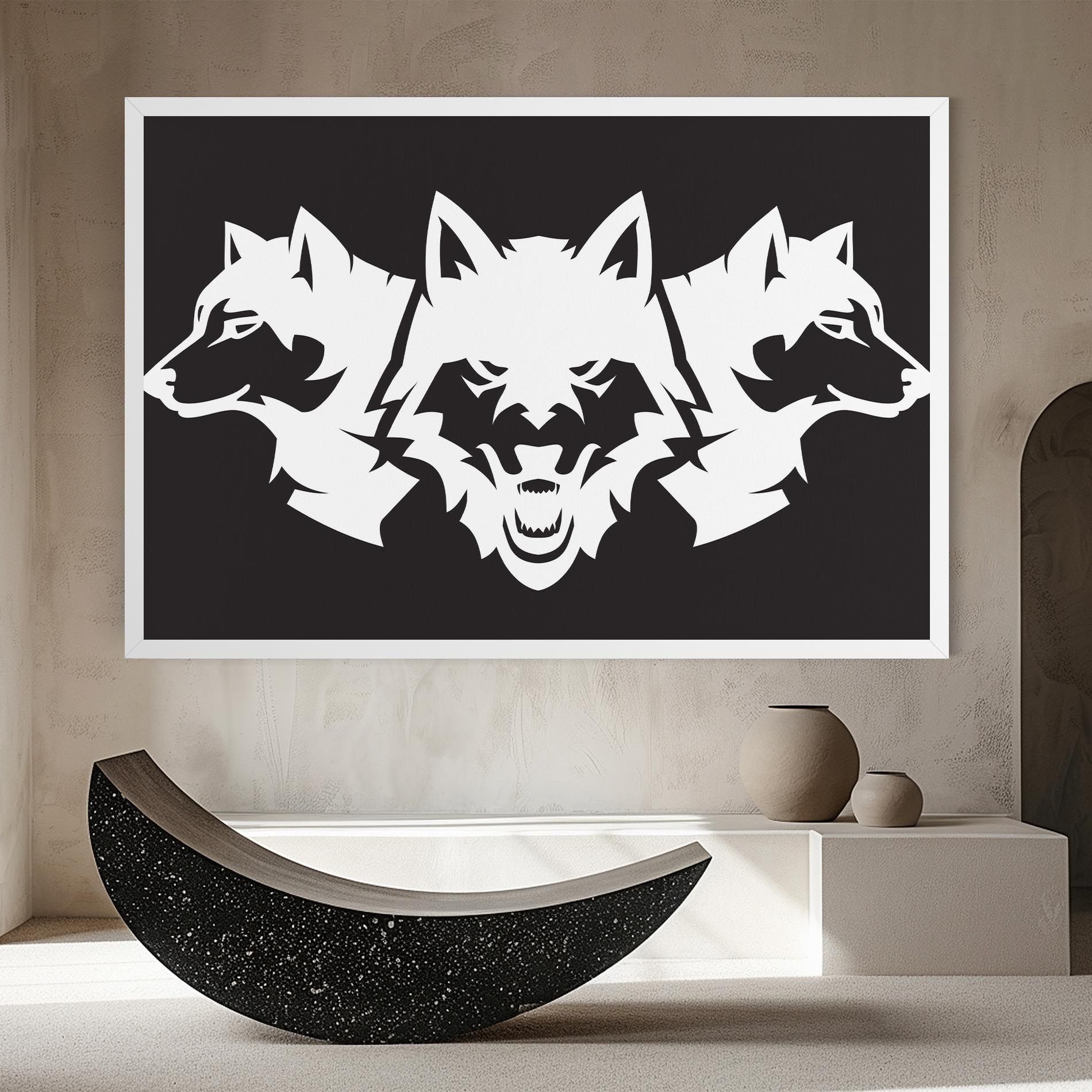 3 Wolf Heads mockup 8