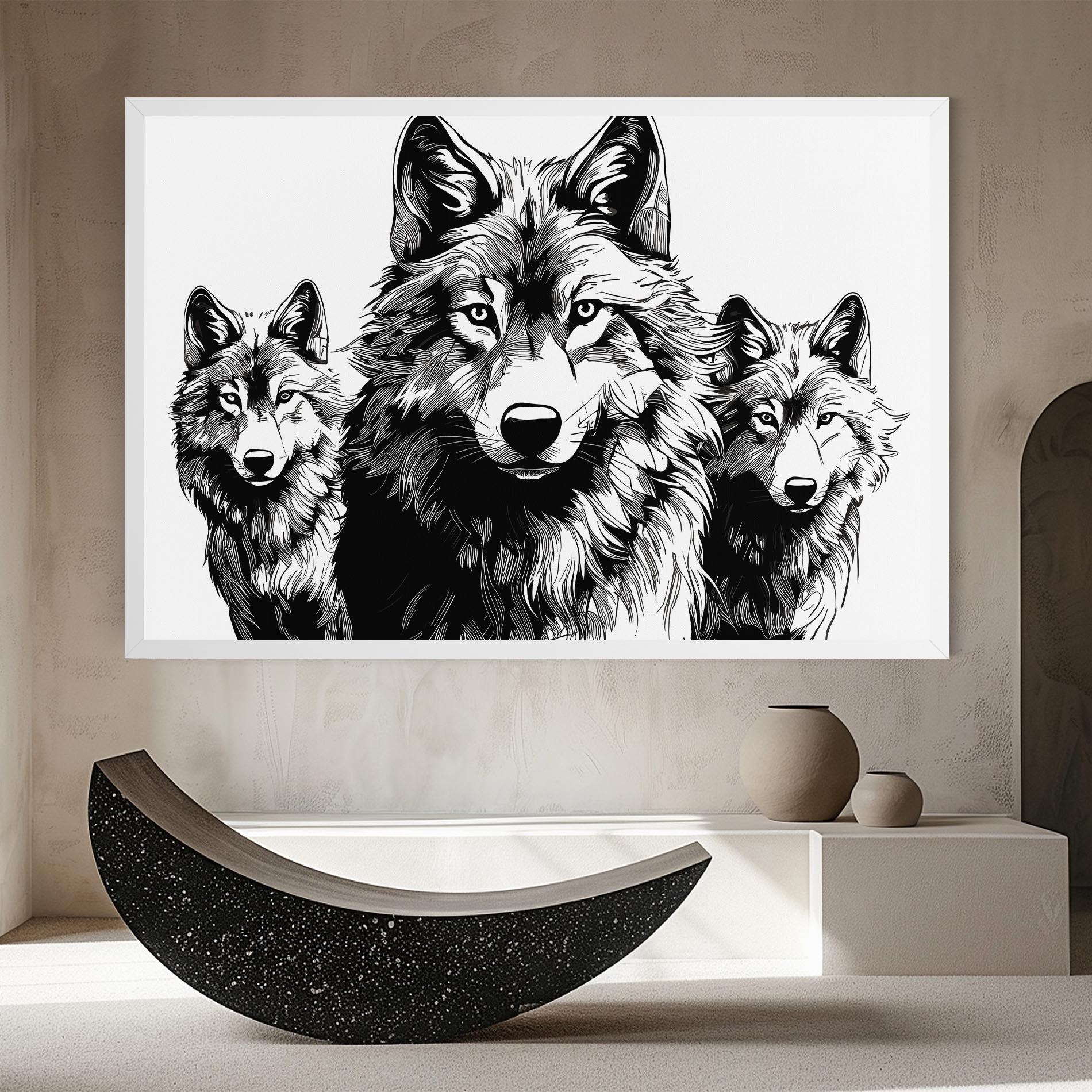 Tablou Canvas 3 Wolves mockup 8