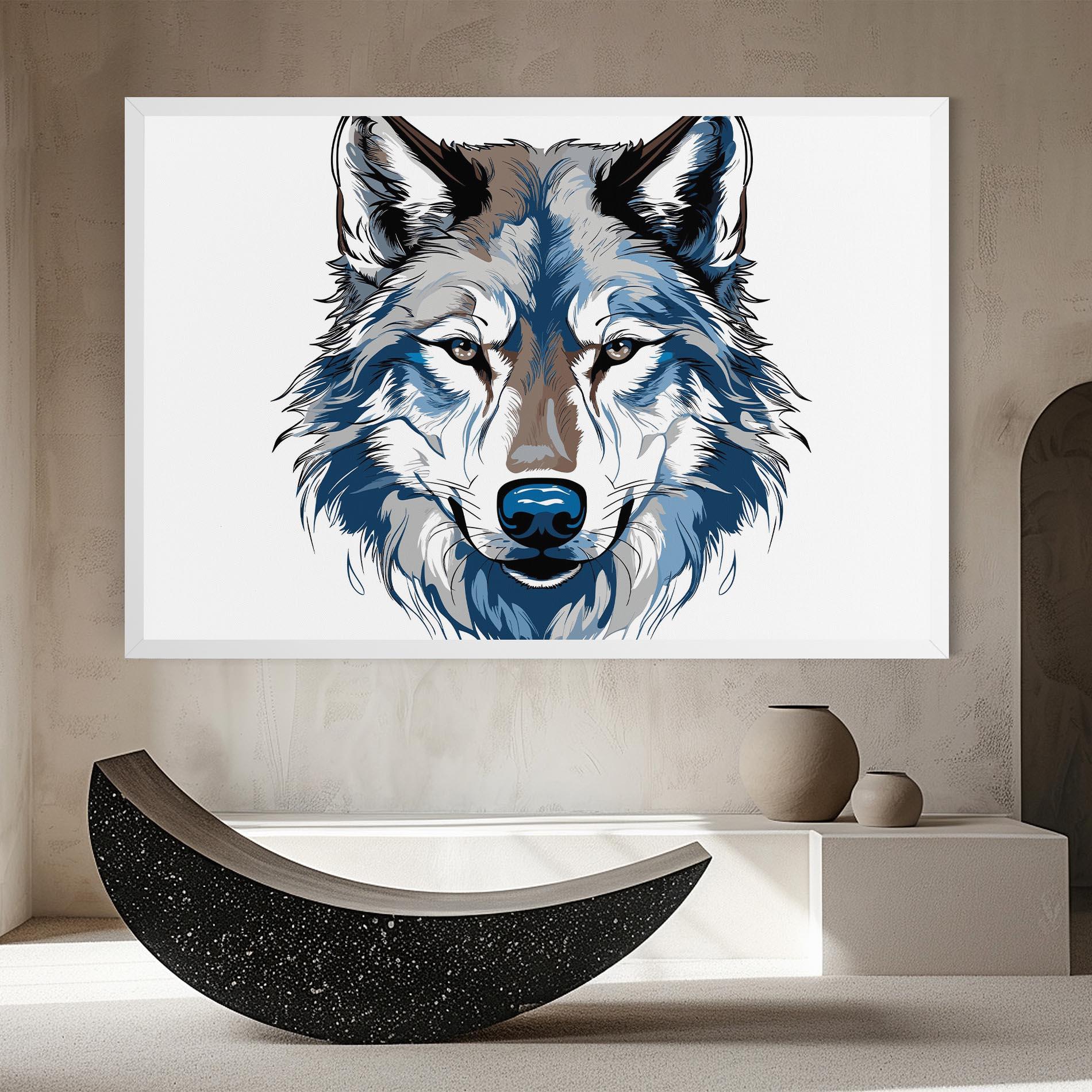 Tablou Canvas Blue Wolf Head mockup 8