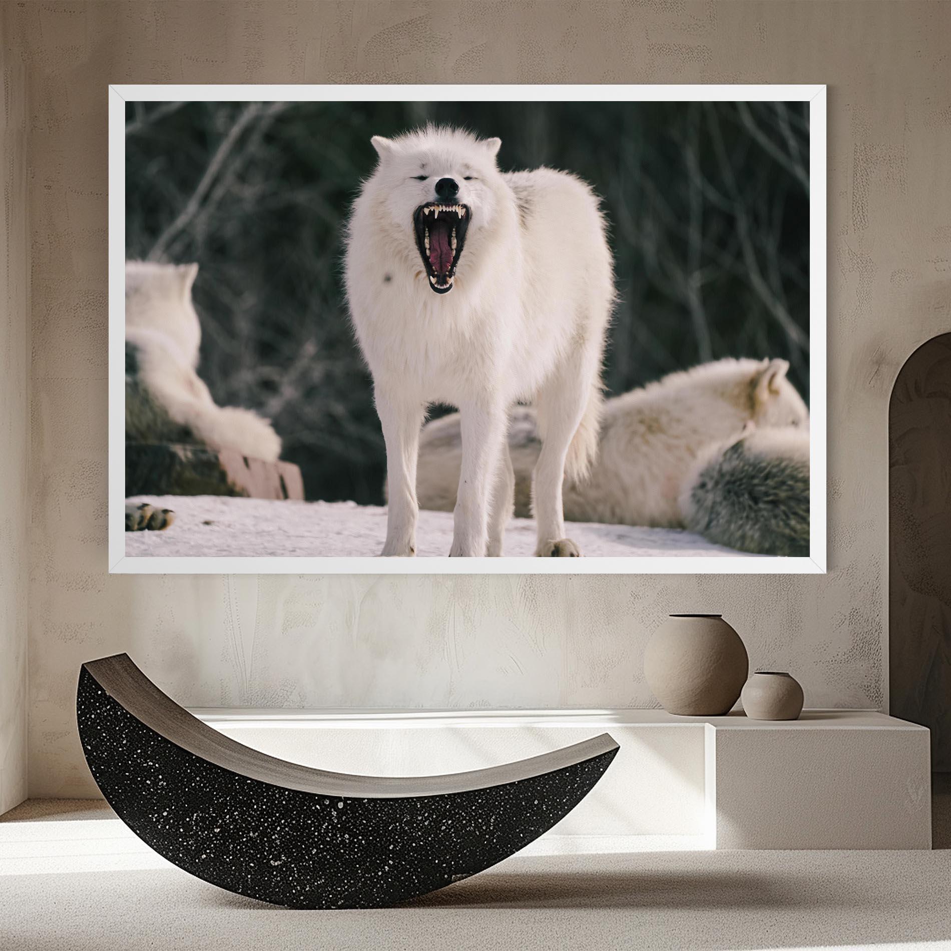 Tablou Canvas Laughing White Wolf mockup 8