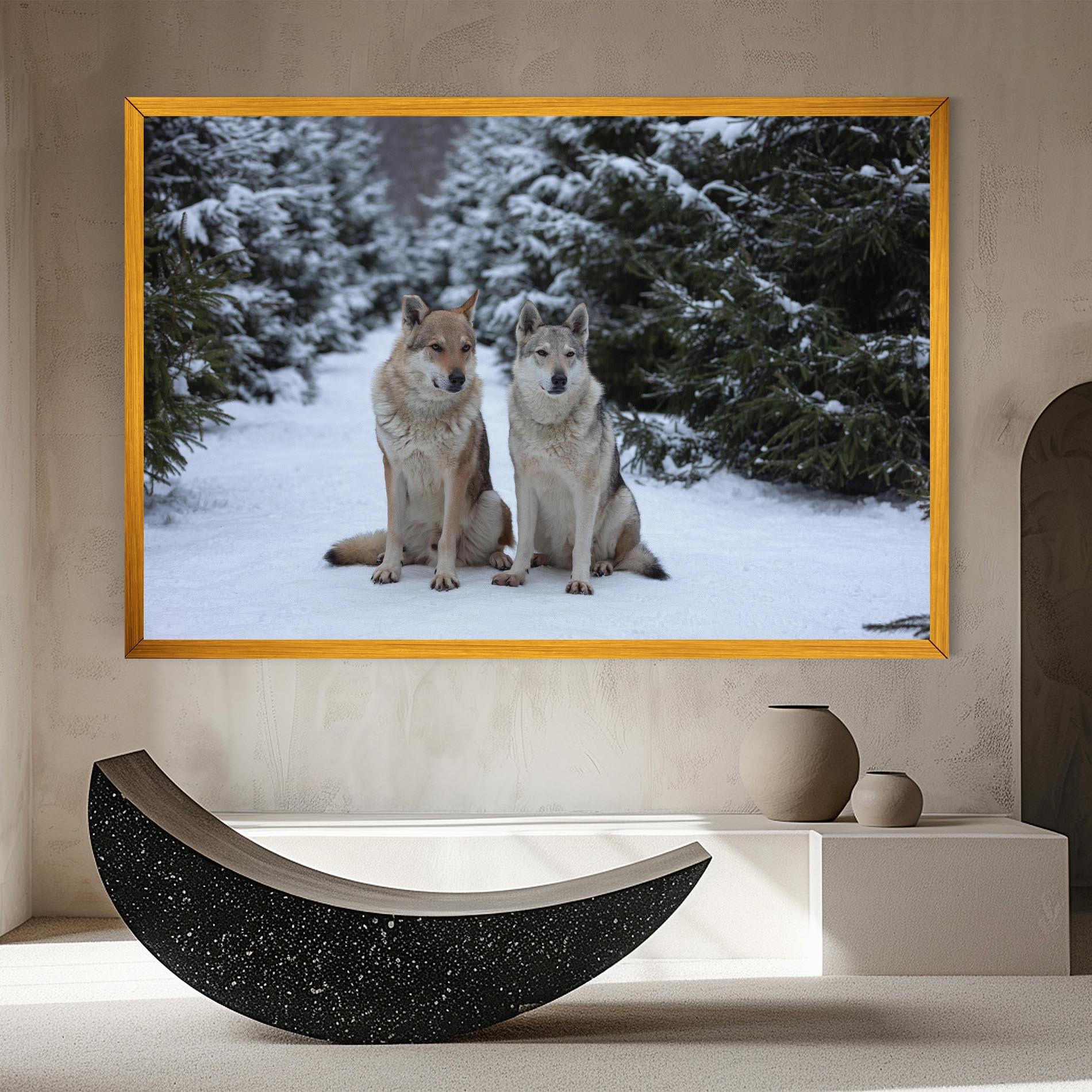 Tablou Canvas 2 Wolfs Sitting mockup 8