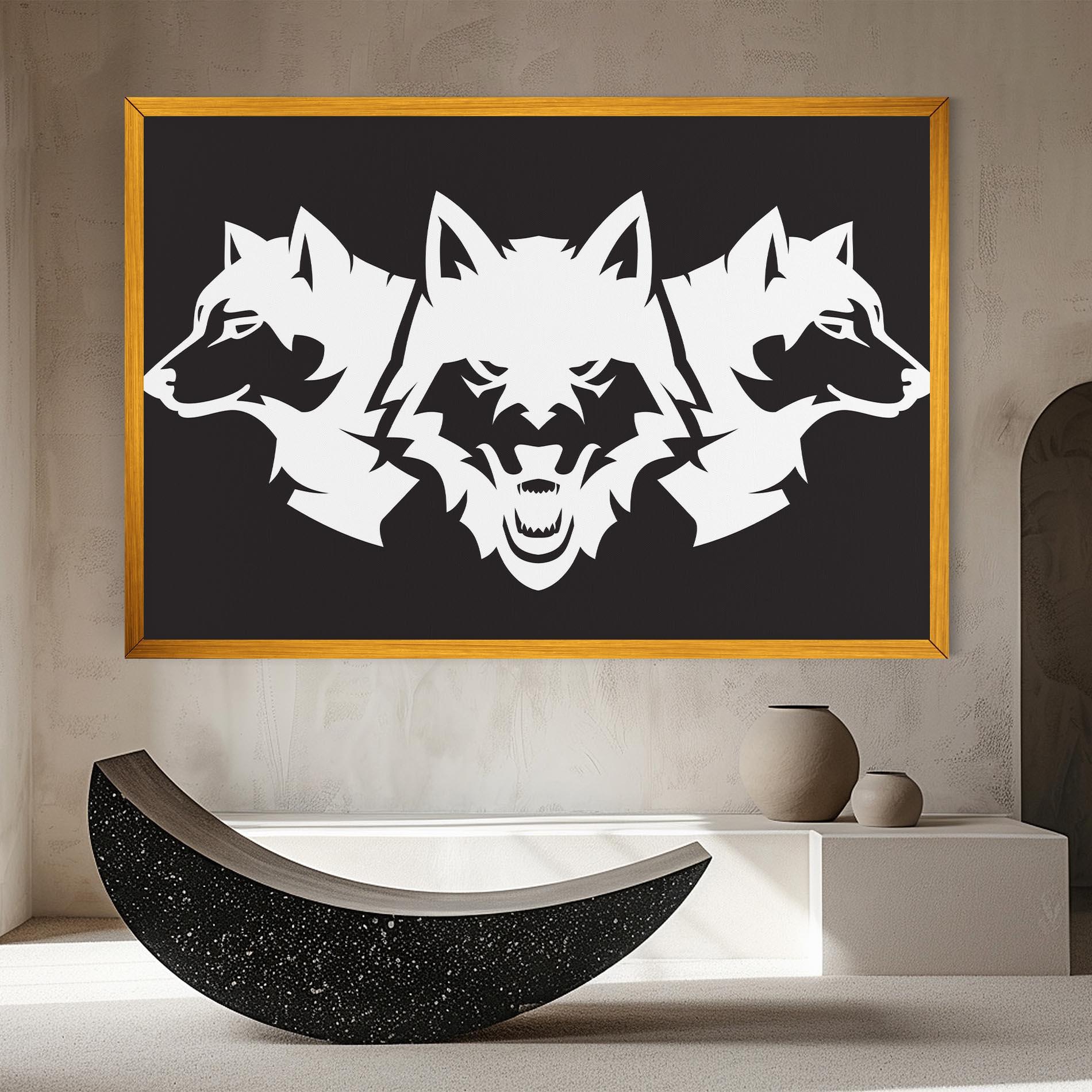 Tablou Canvas 3 Wolf Heads mockup 8