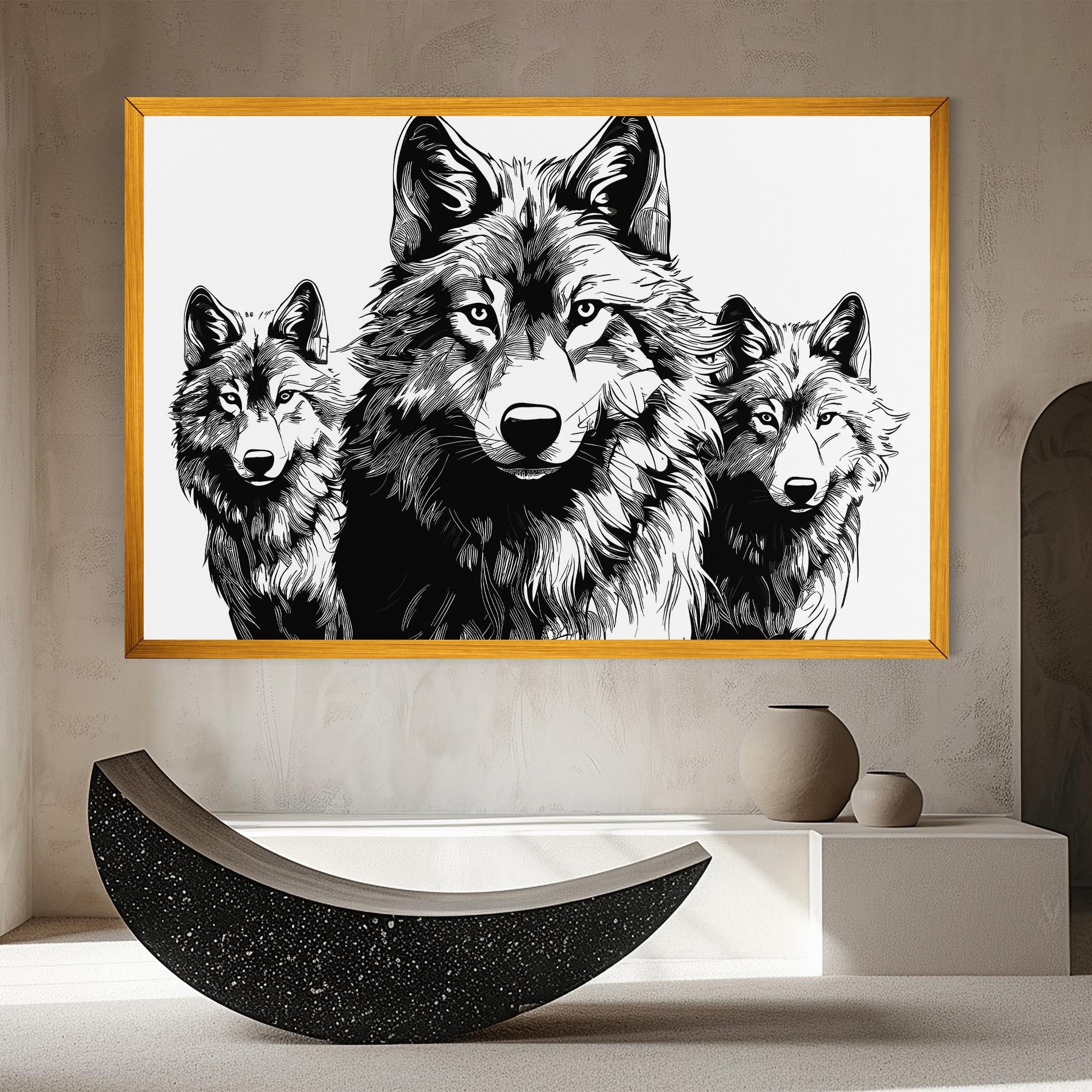 Tablou Canvas 3 Wolves mockup 8