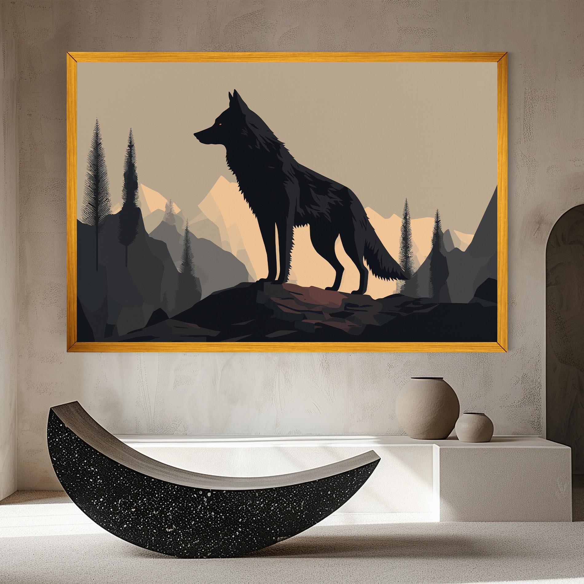 Tablou Canvas Black Wolf mockup 8