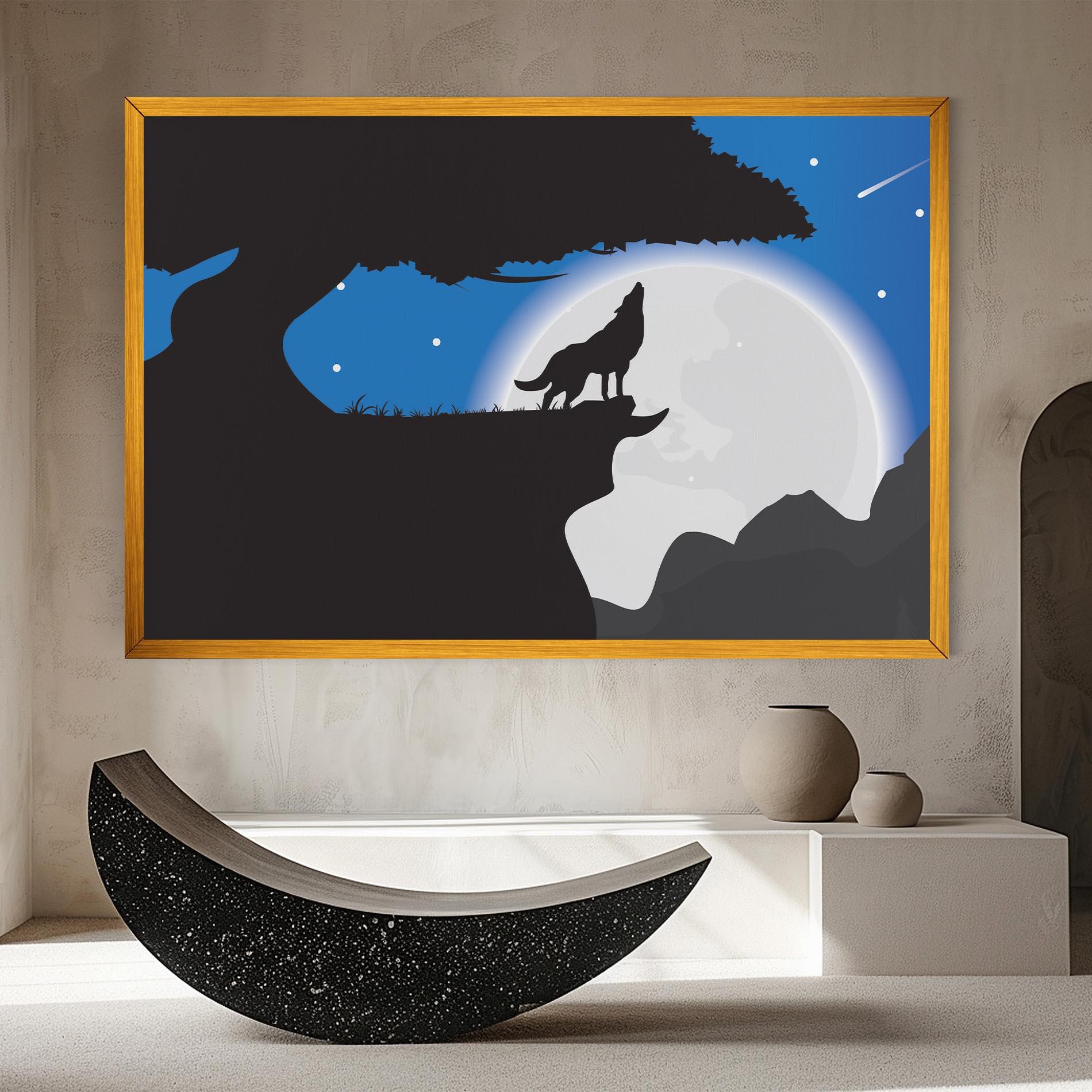 Tablou Canvas Blue Light Wolf mockup 8