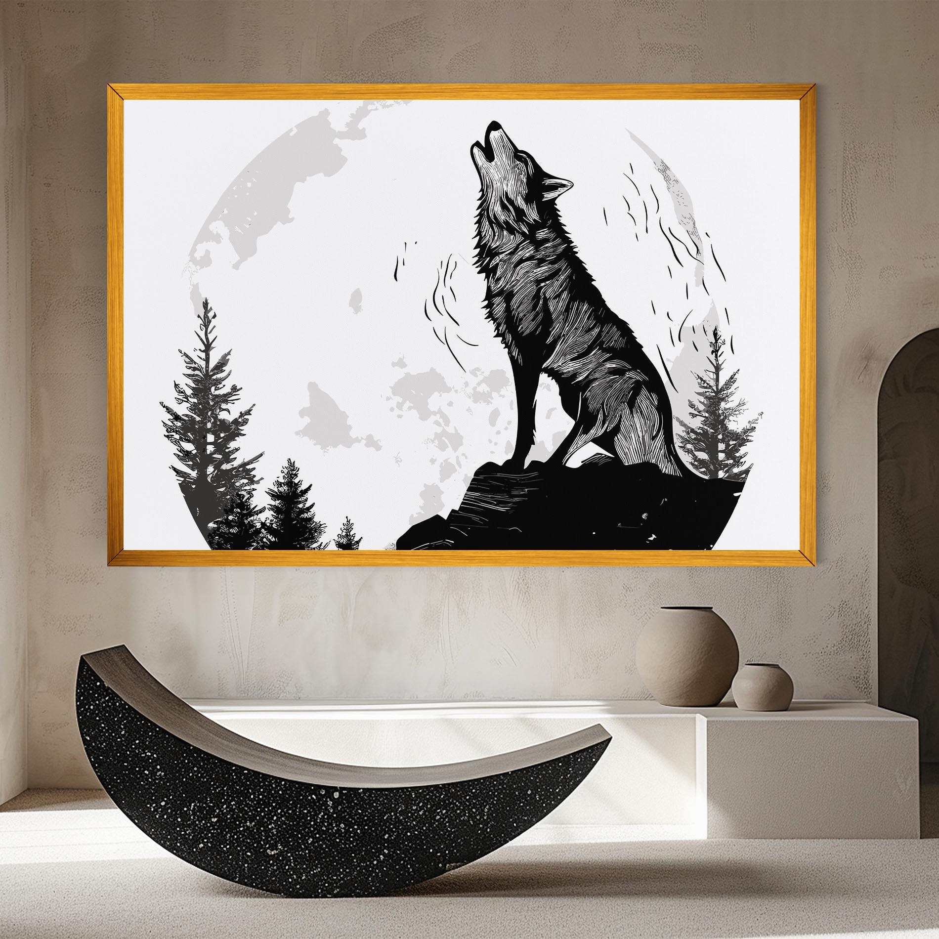 Tablou Canvas Grey Moon Wolf mockup 8