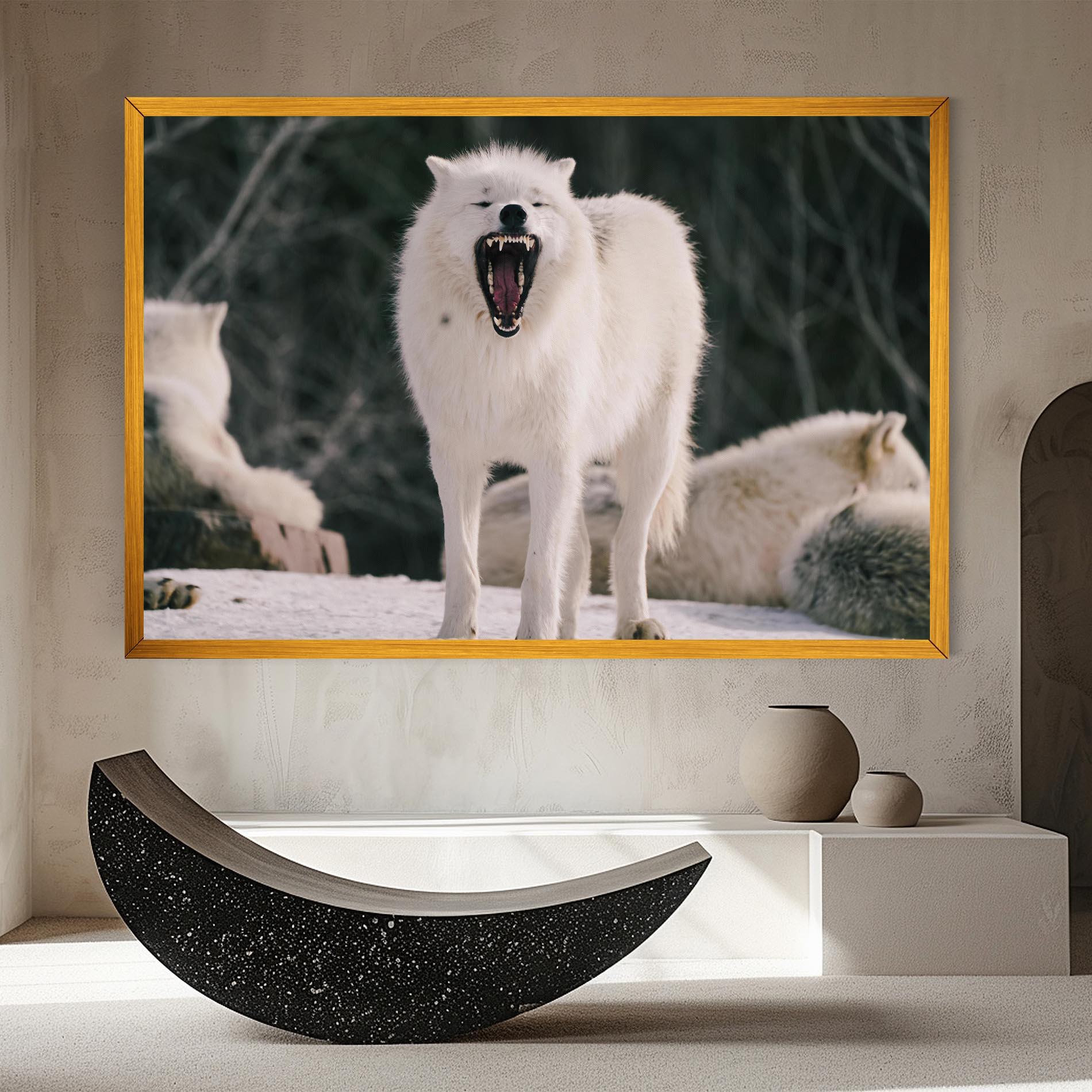 Tablou Canvas Laughing White Wolf mockup 8