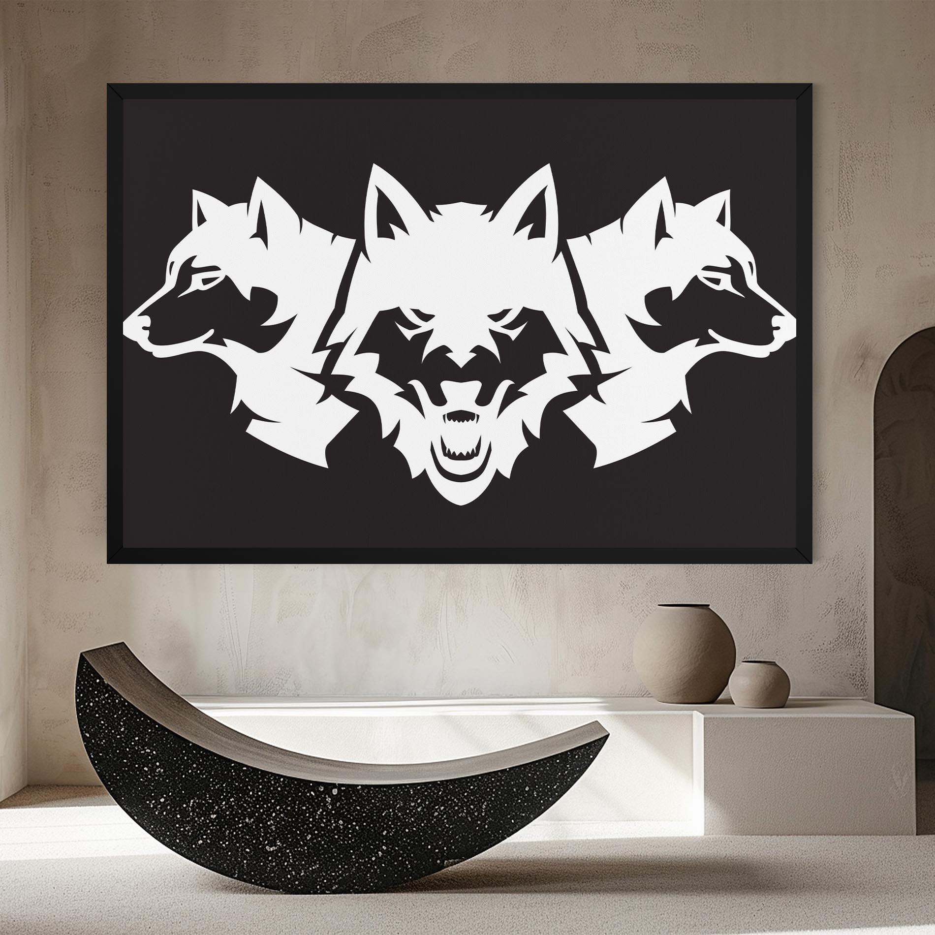 Tablou Canvas 3 Wolf Heads mockup 8