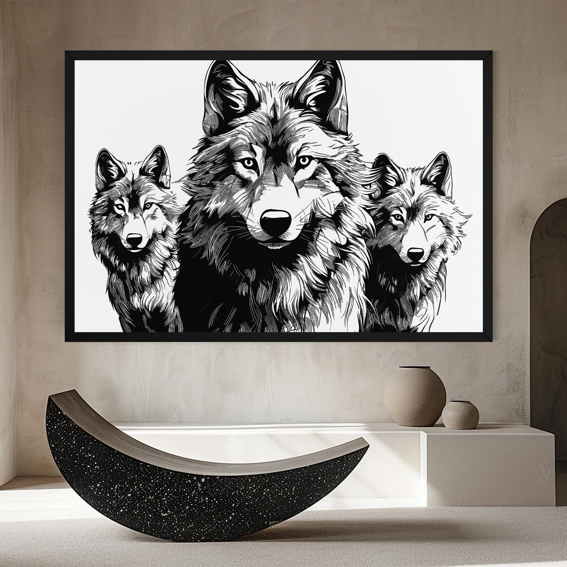 Tablou Canvas 3 Wolves mockup 8