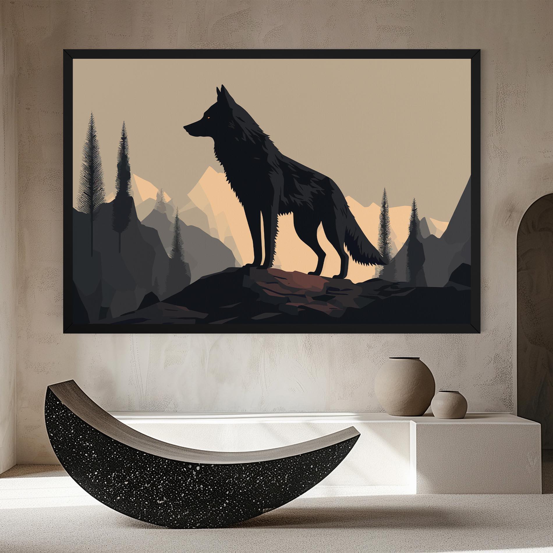 Tablou Canvas Black Wolf mockup 8
