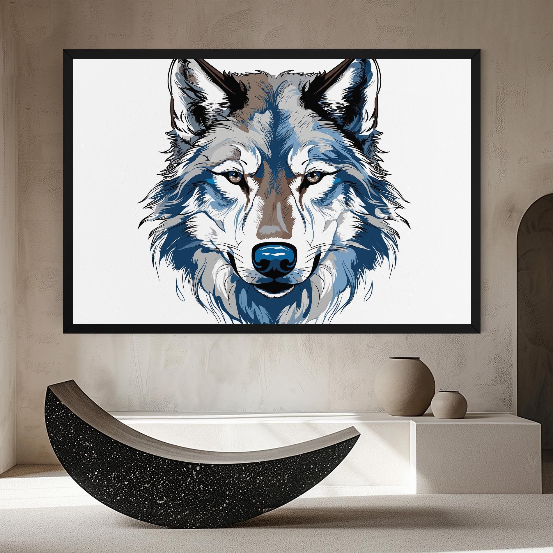 Blue Wolf Head mockup 8