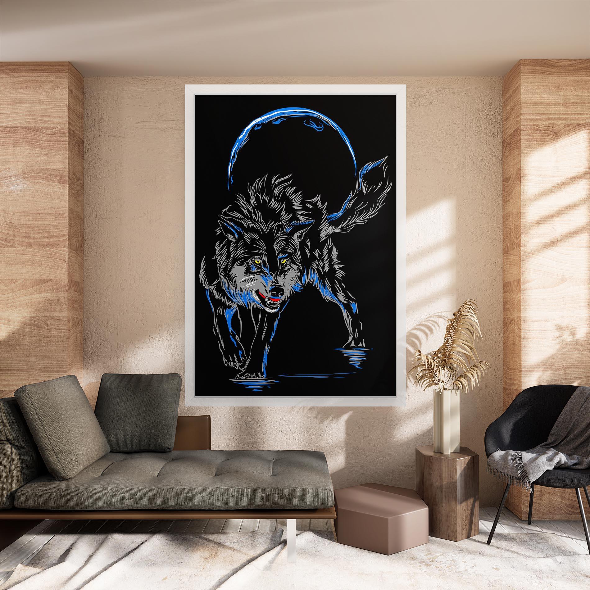 Tablou Canvas Grey Blue Wolf mockup 8