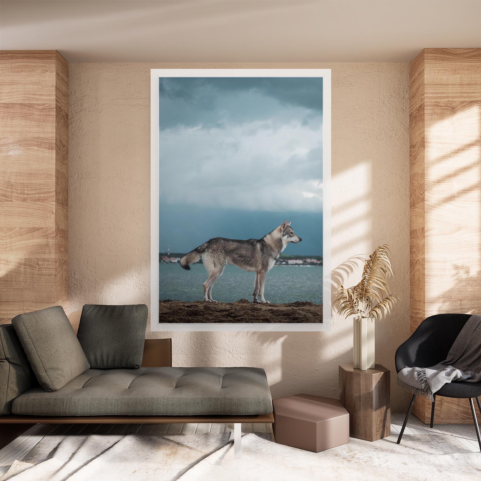 Tablou Canvas Grey Wolf Looking mockup 8