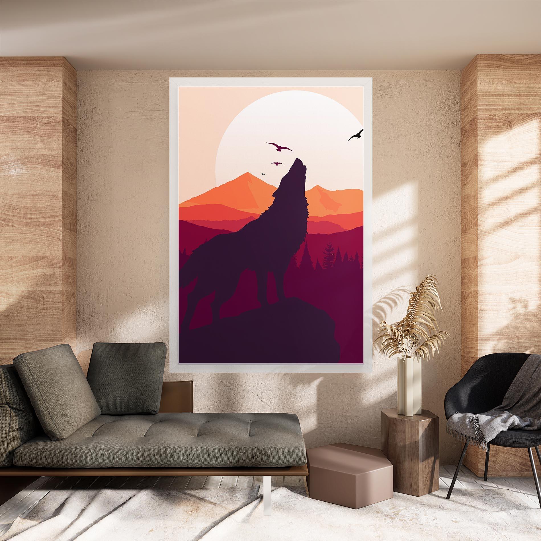 Tablou Canvas Wolf Pink Moon mockup 8