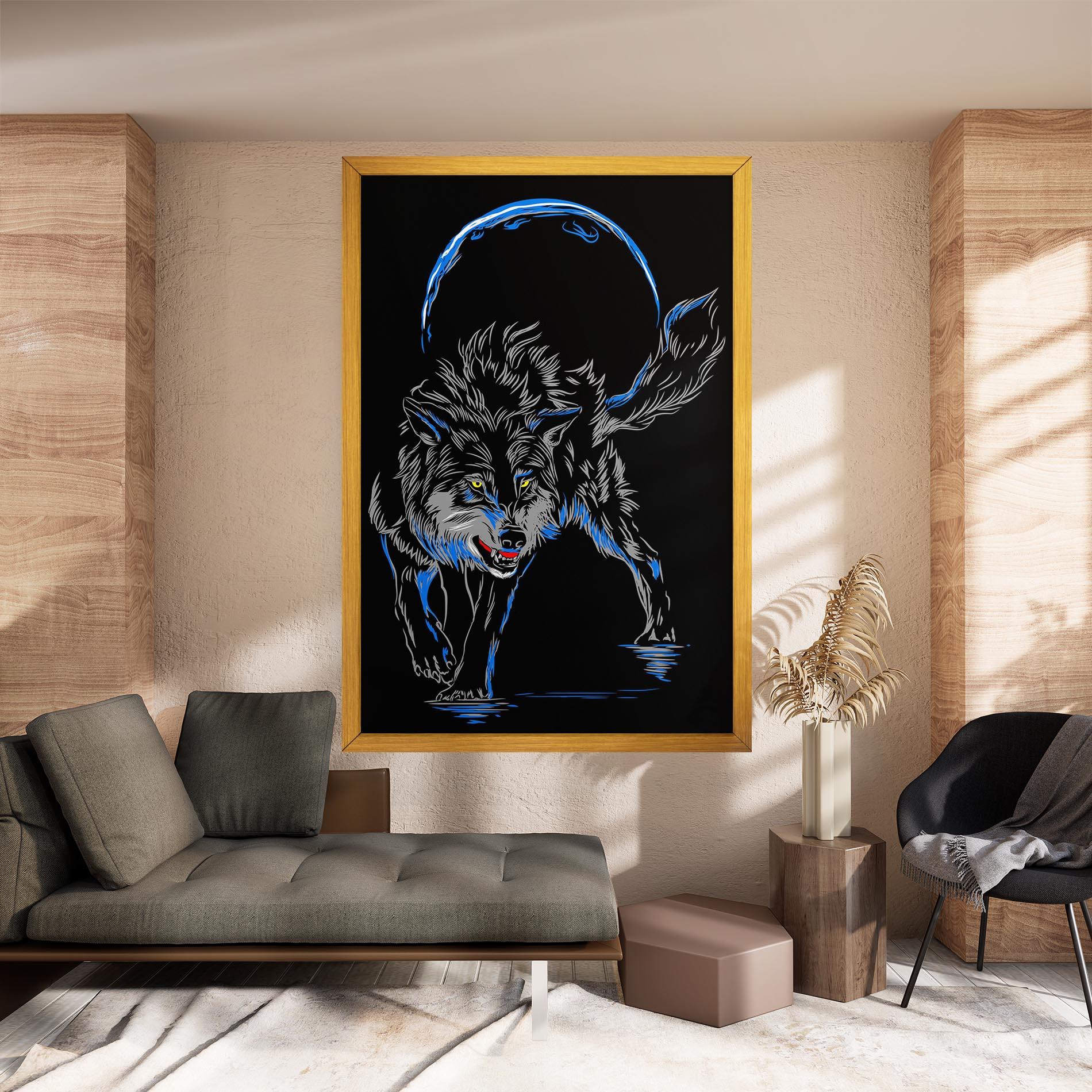 Tablou Canvas Grey Blue Wolf mockup 8