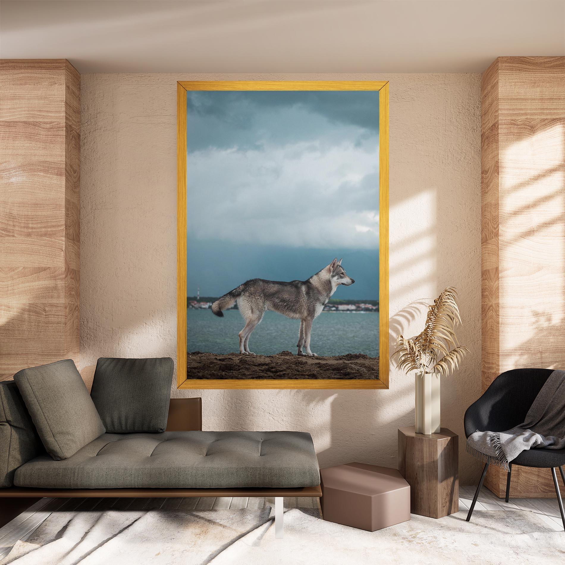 Tablou Canvas Grey Wolf Looking mockup 8