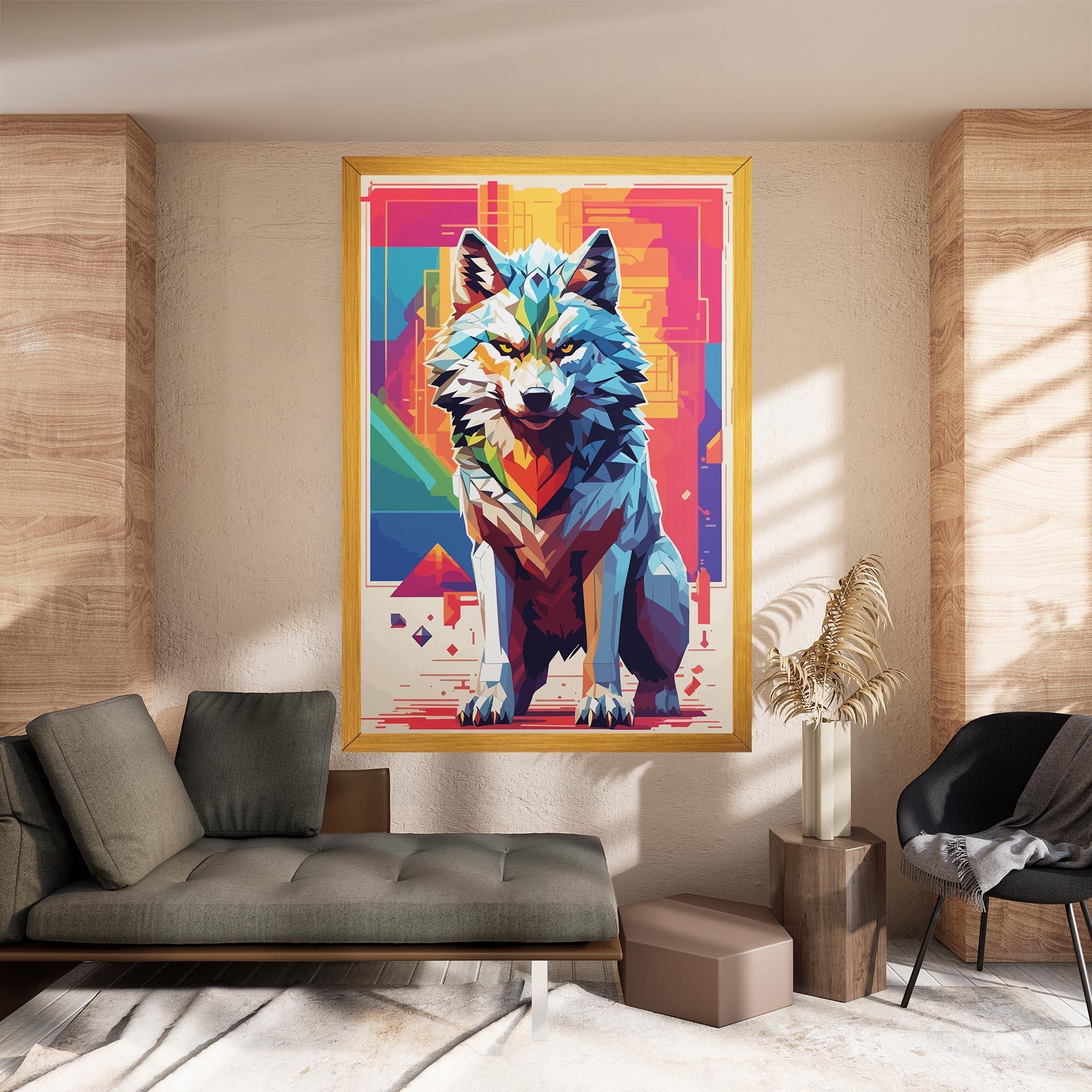 Tablou Canvas Wolf Character mockup 8
