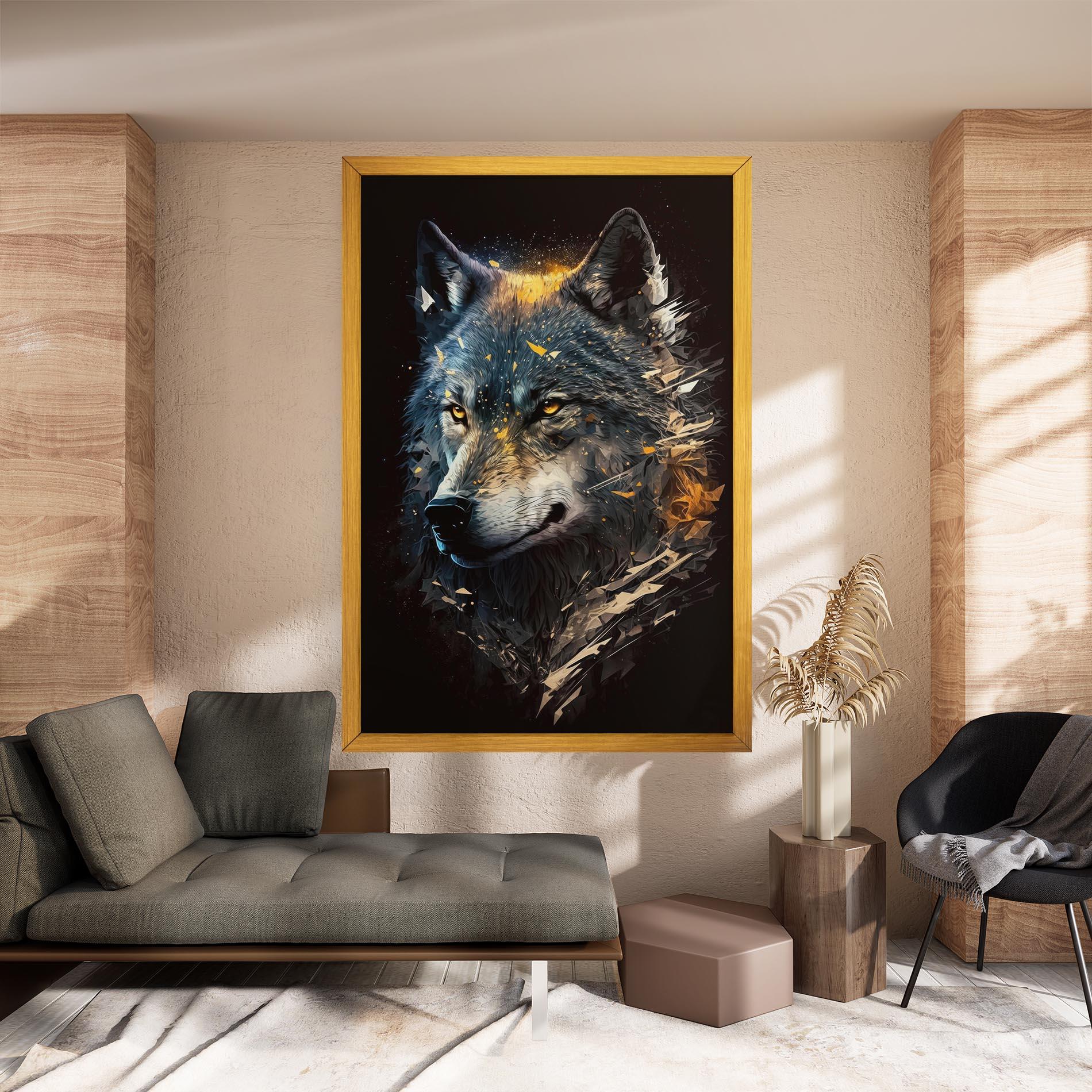 Tablou Canvas Wolf Portrait mockup 8