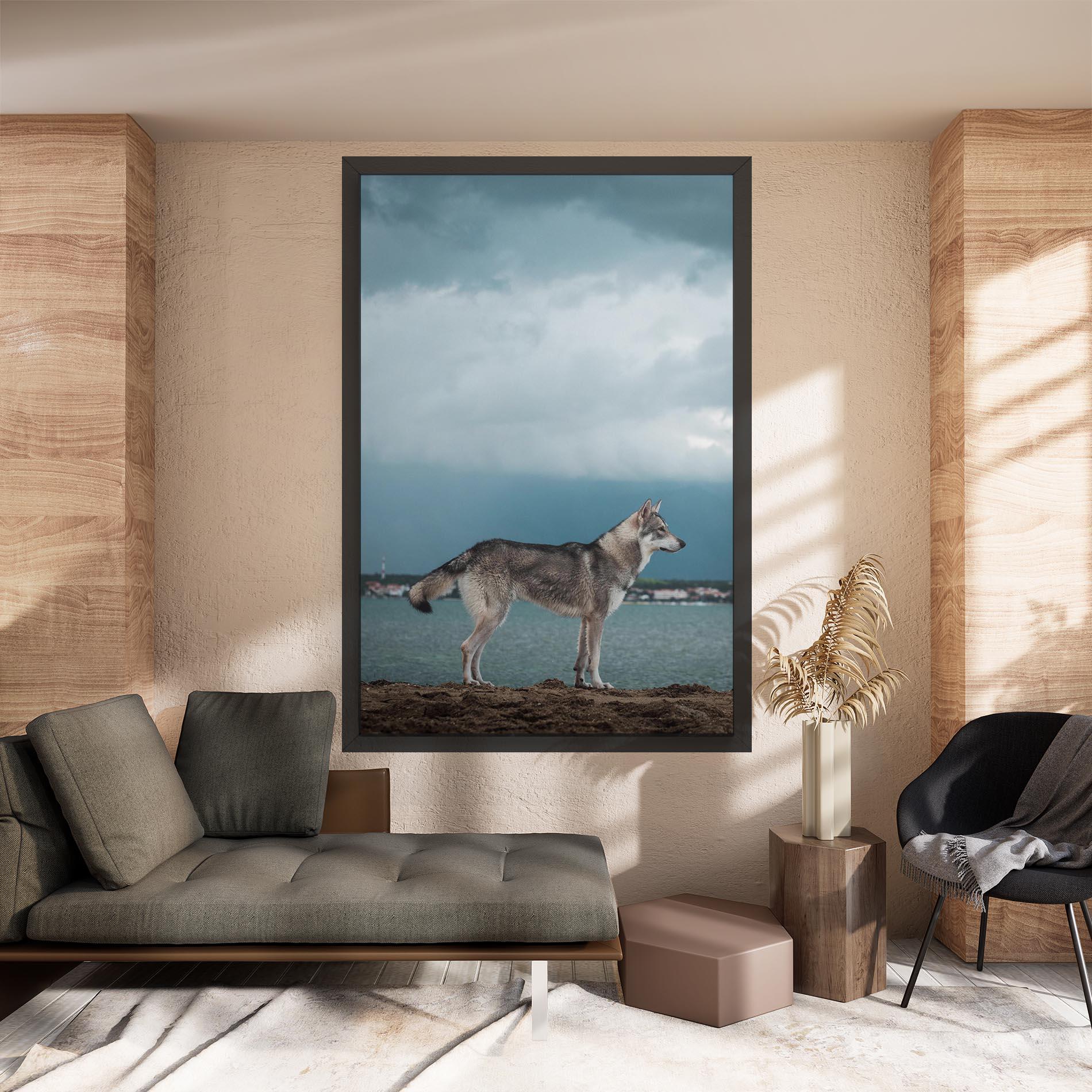 Tablou Canvas Grey Wolf Looking mockup 8
