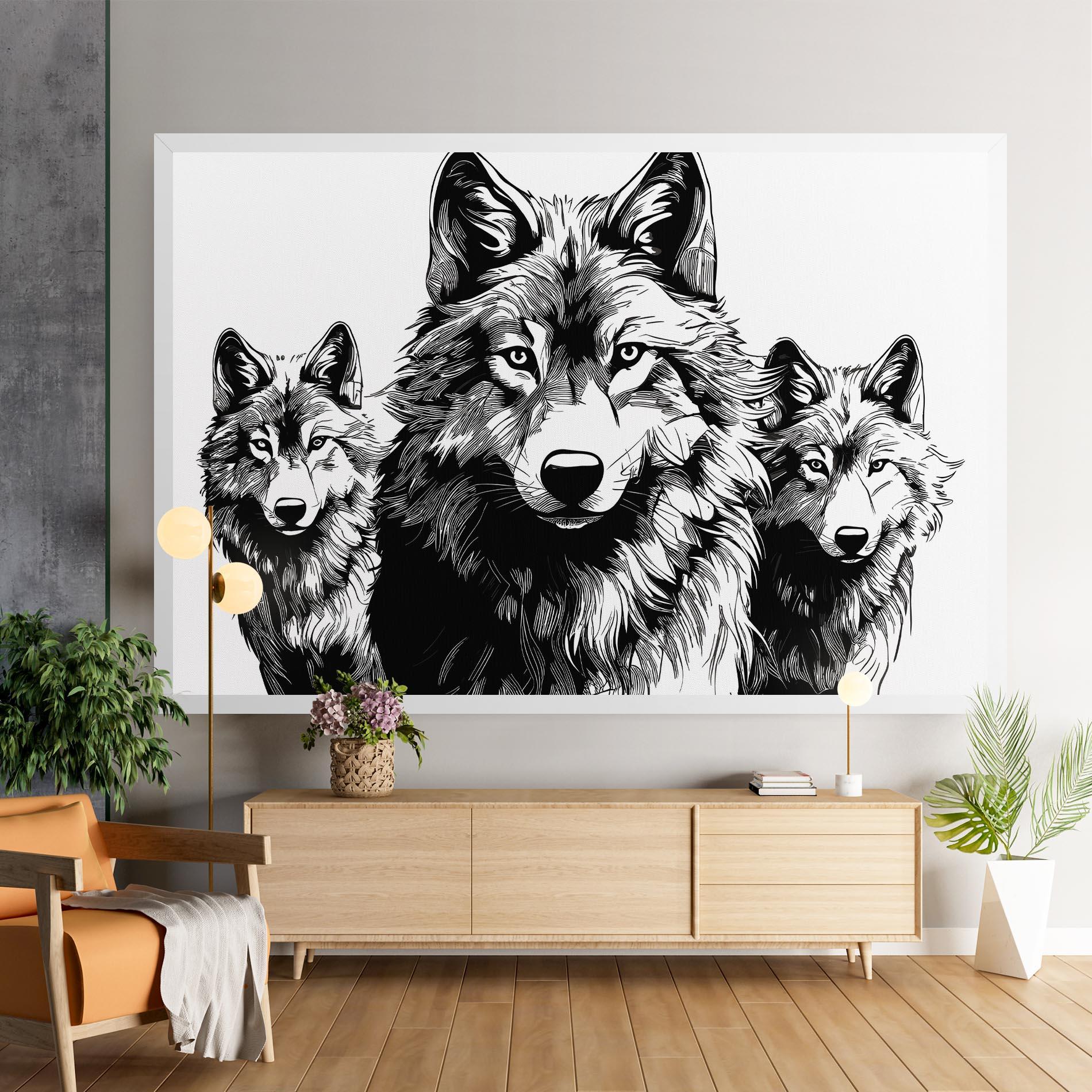 Tablou Canvas 3 Wolves mockup 9