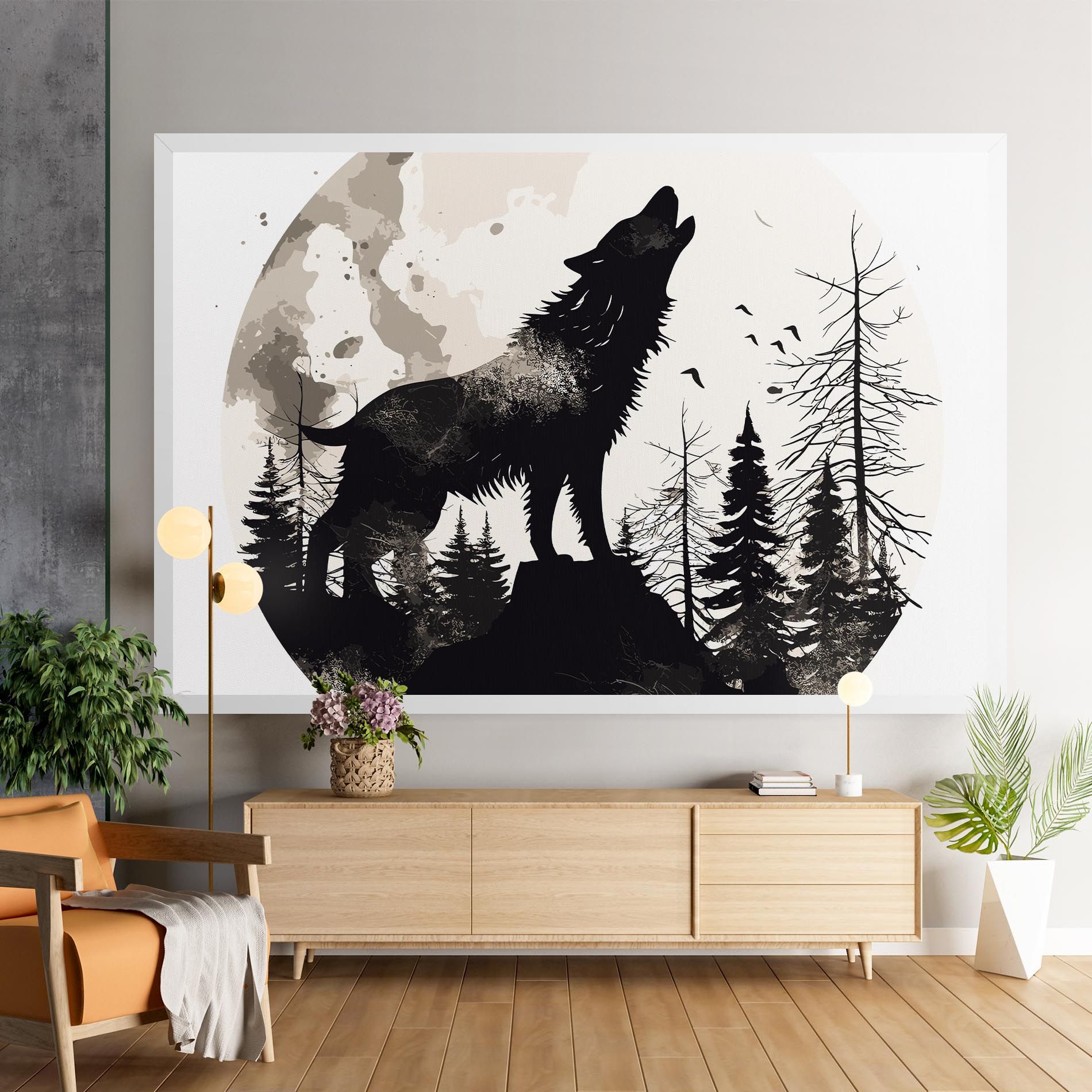 Black On Cream Wolf mockup 9