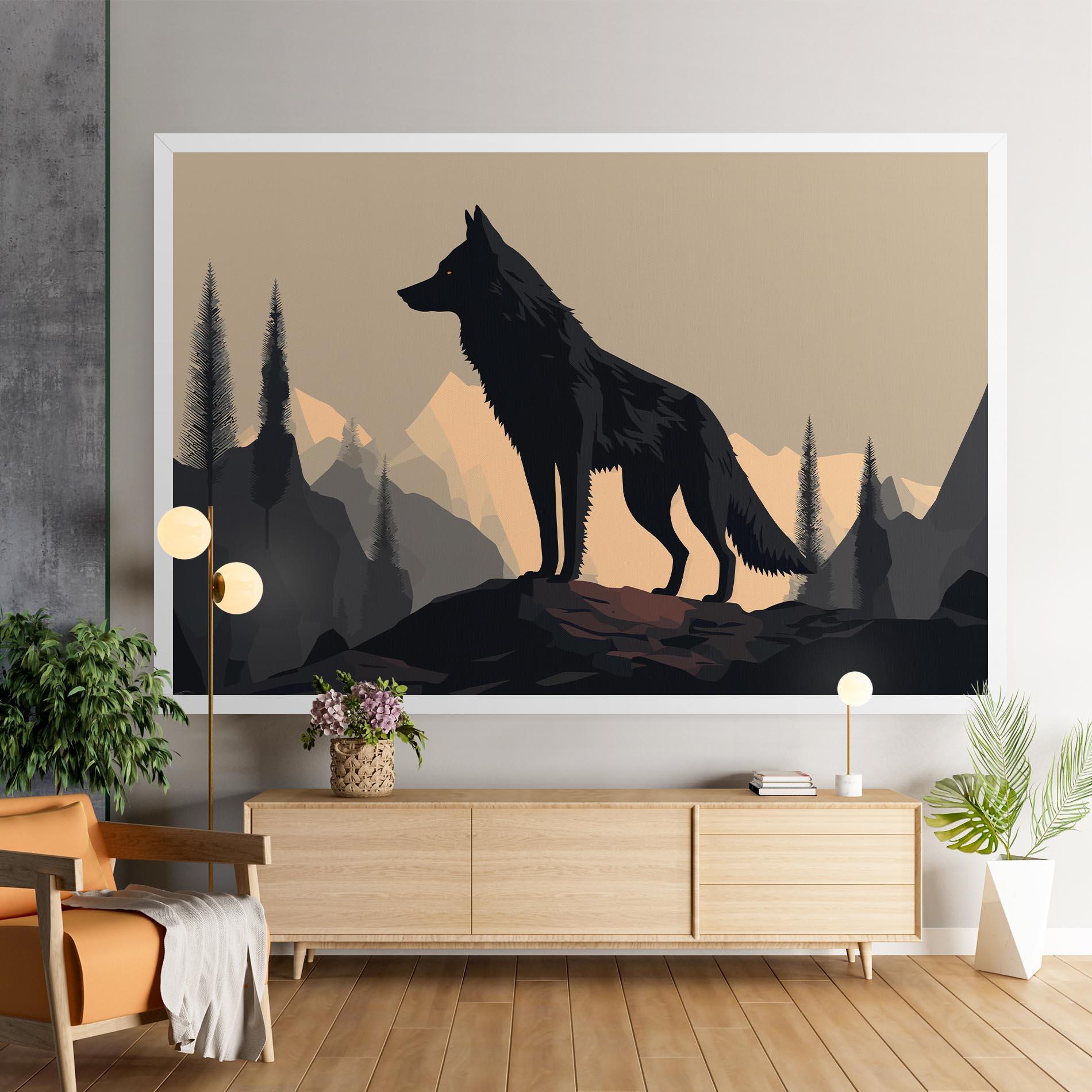 Tablou Canvas Black Wolf mockup 9