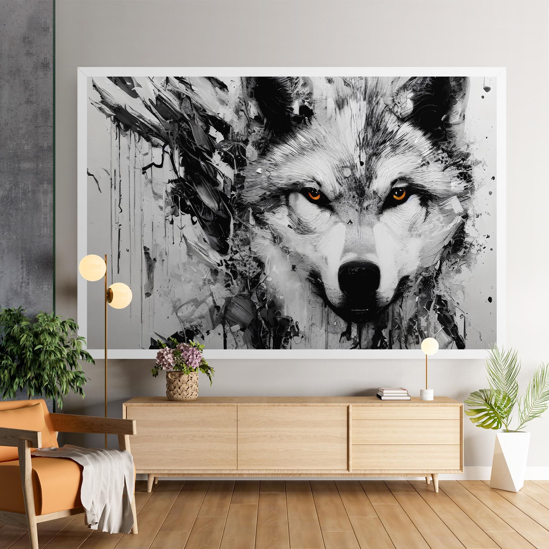 Grey Wolf Portrait mockup 9