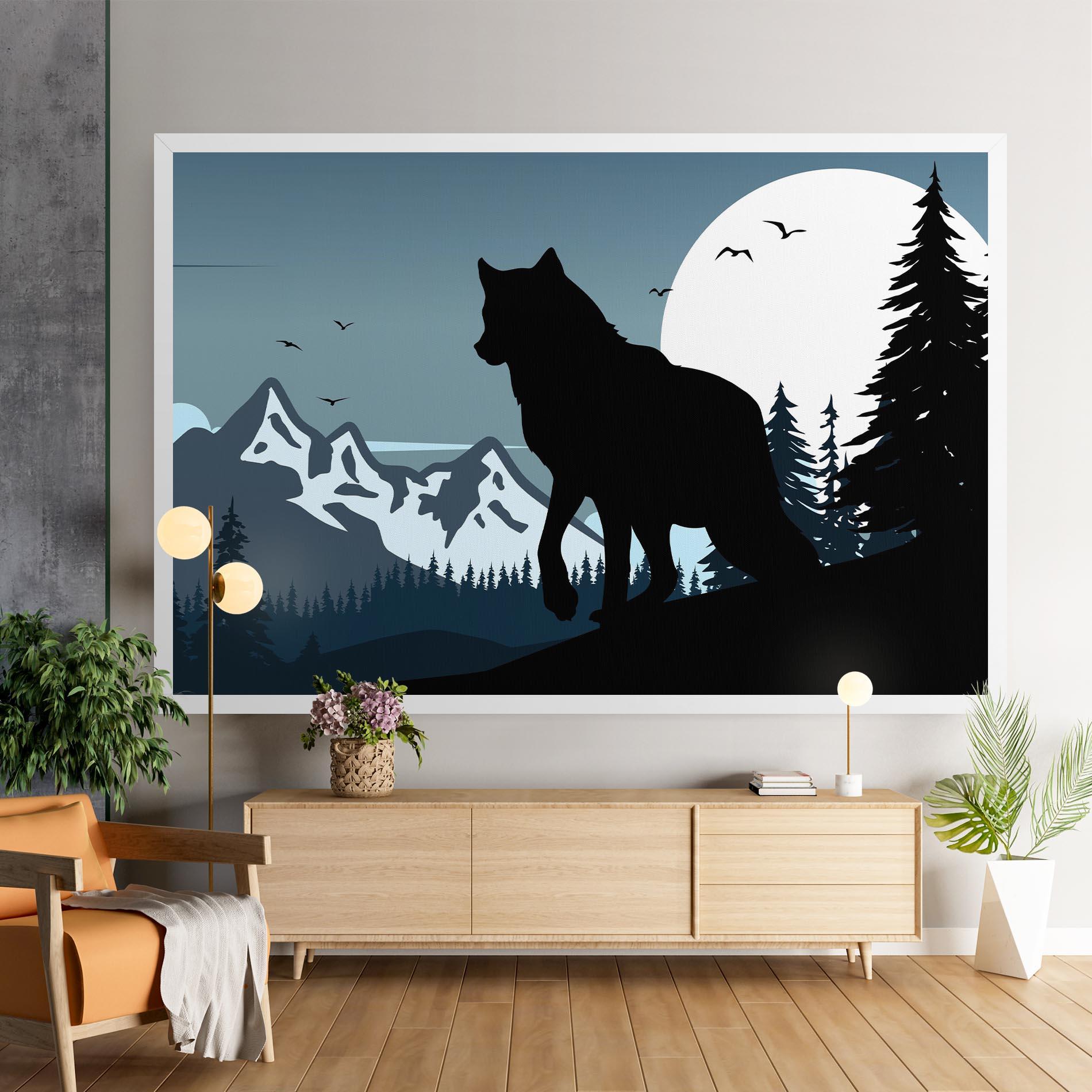 Tablou Canvas Hill Wolf mockup 9