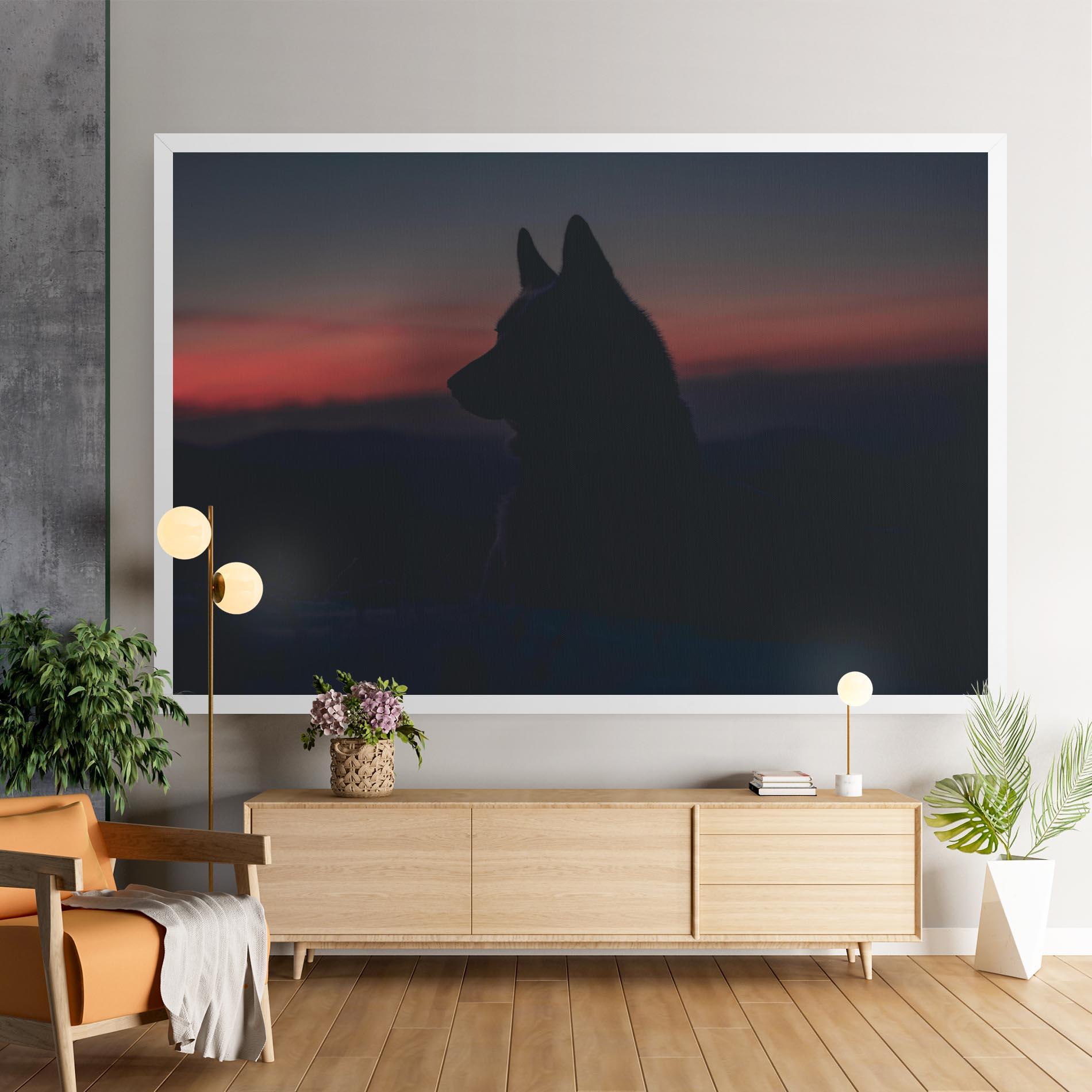 Tablou Canvas Wolf Shillouette mockup 9