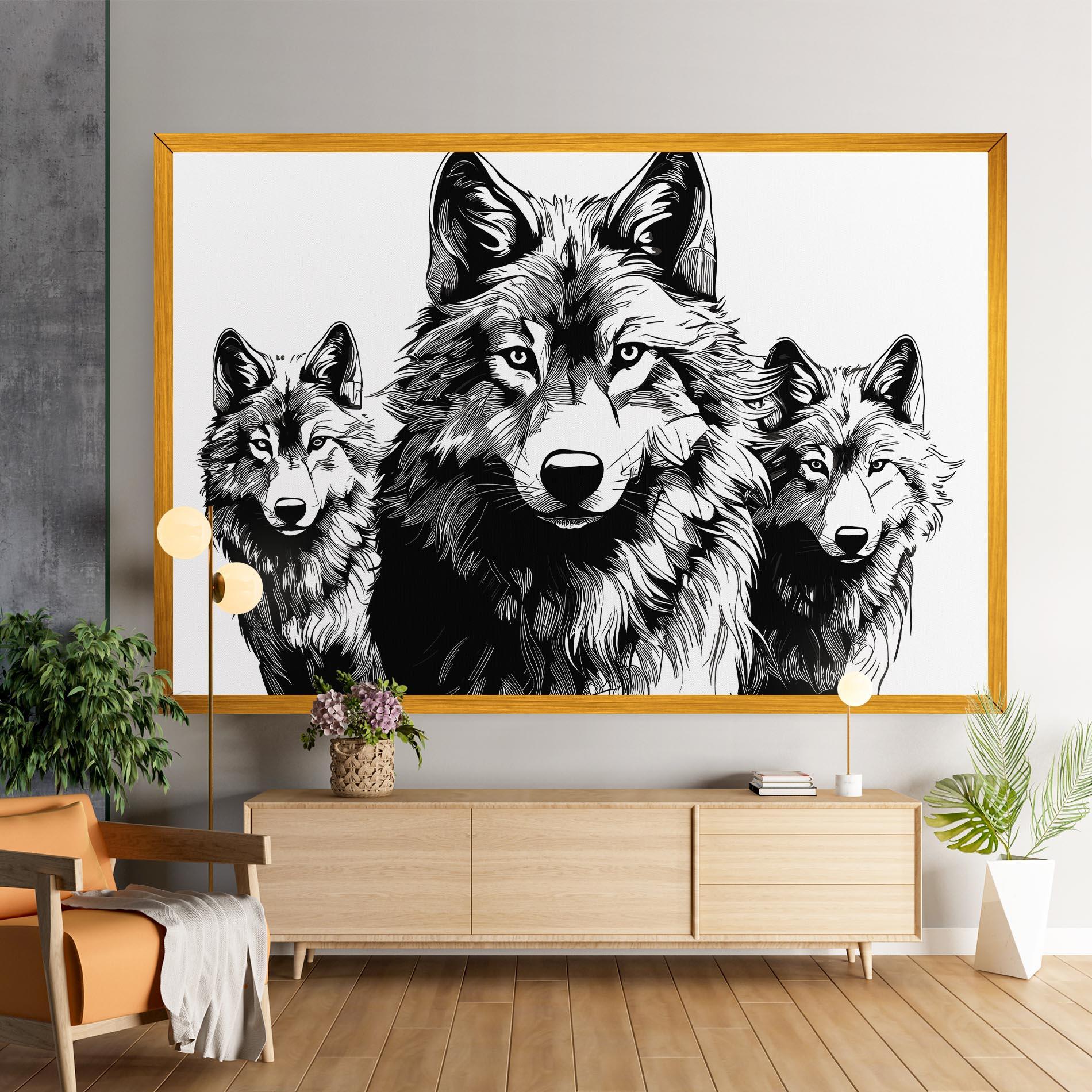 Tablou Canvas 3 Wolves mockup 9