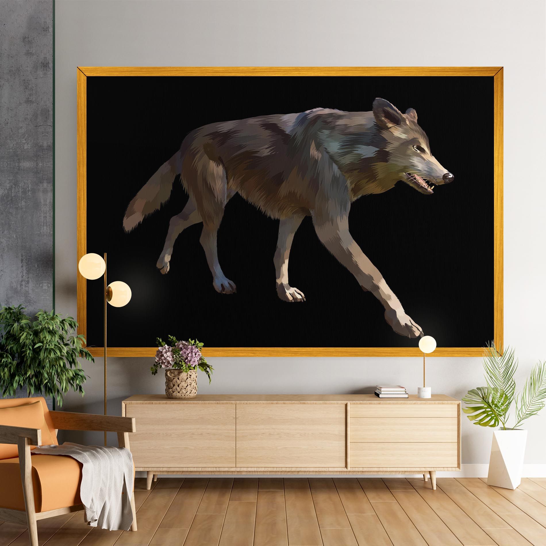 3d Wolf mockup 9