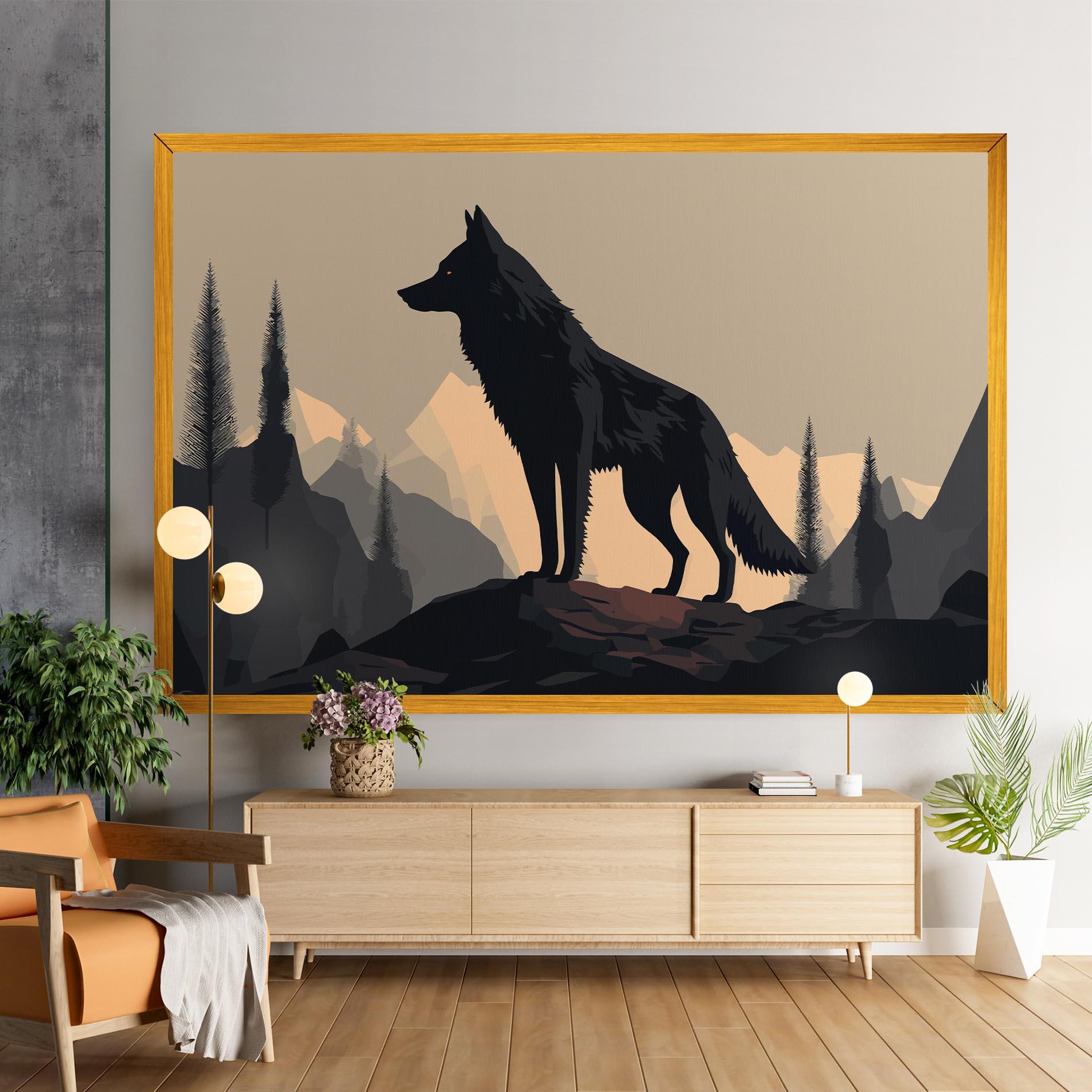 Tablou Canvas Black Wolf mockup 9