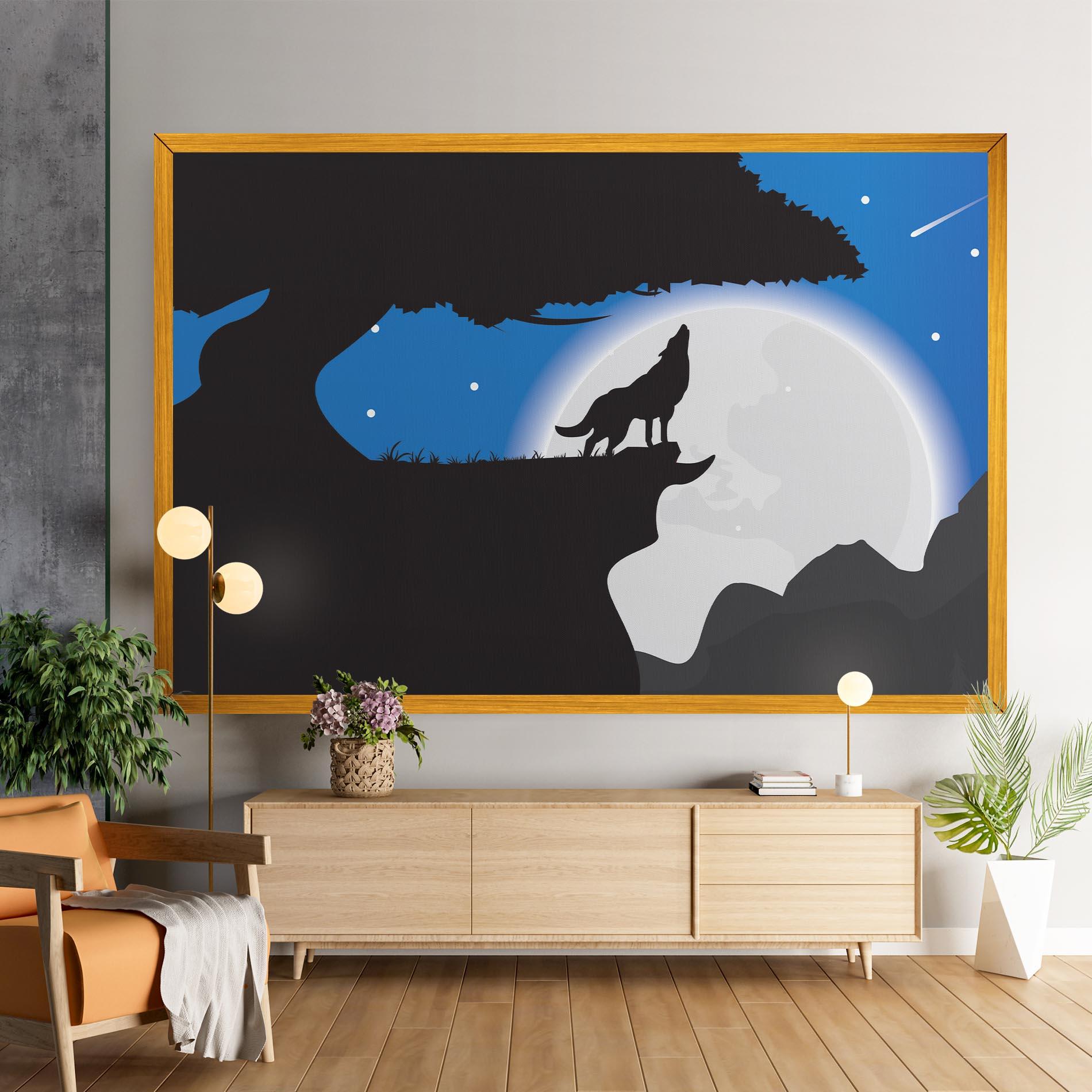 Tablou Canvas Blue Light Wolf mockup 9