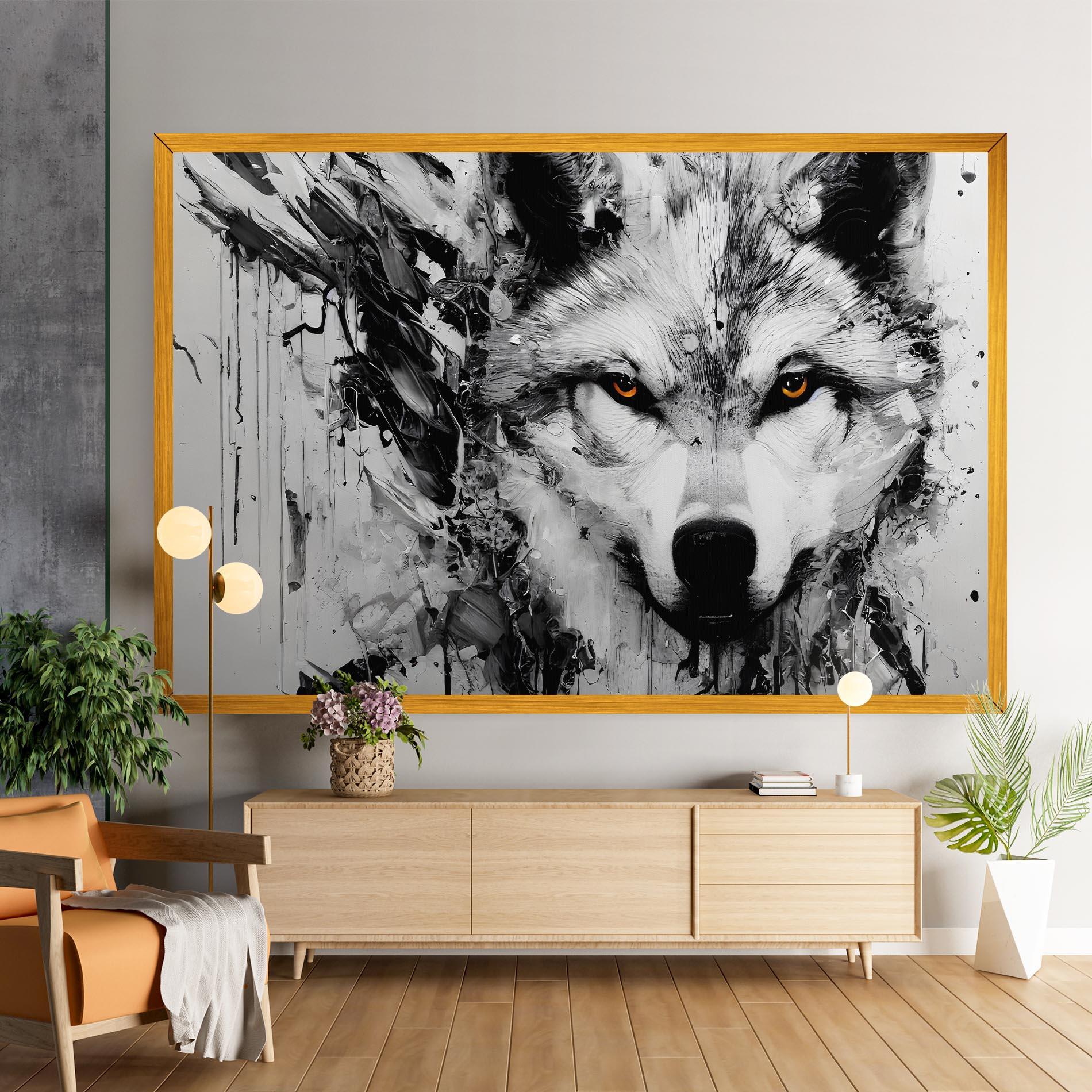 Tablou Canvas Grey Wolf Portrait mockup 9