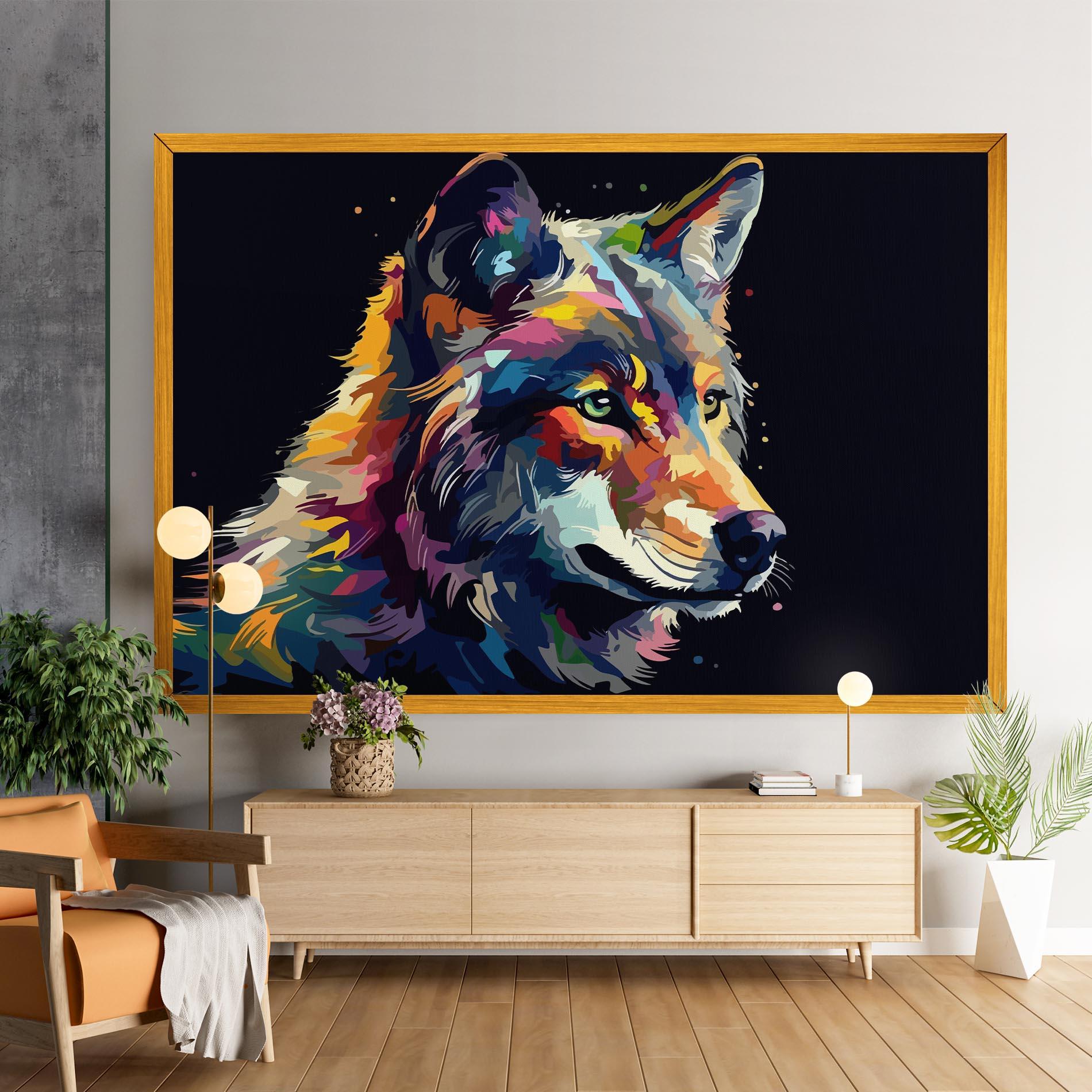 Tablou Canvas Painted Wolf mockup 9