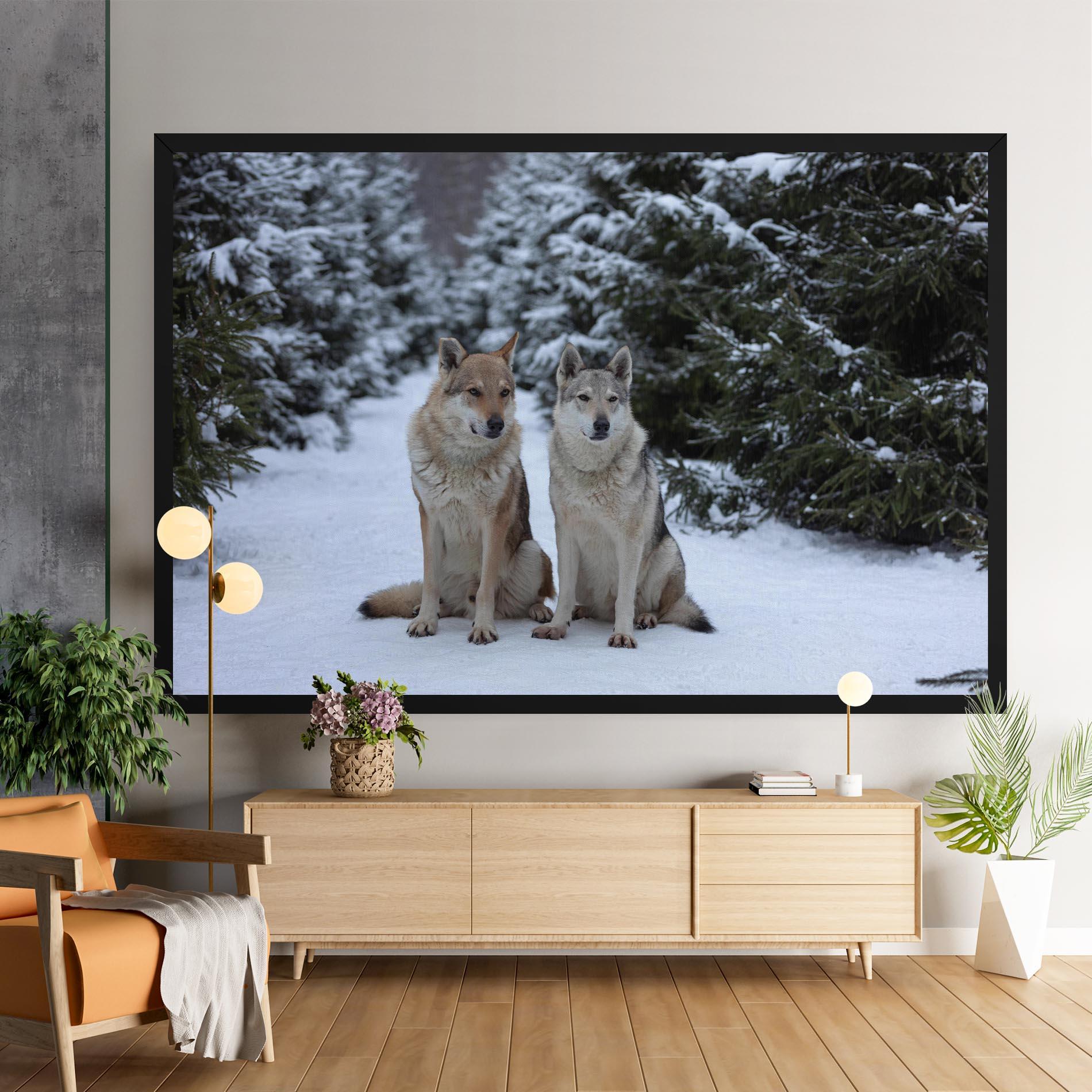 Tablou Canvas 2 Wolfs Sitting mockup 9